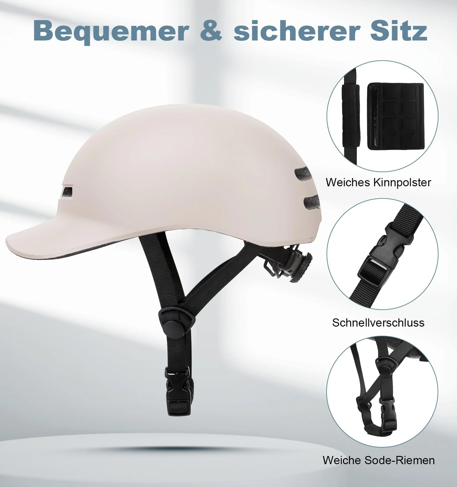 Shinmax Fahrradhelm Herren Damen Erwachsene Cityhelm Urban Radhelm mit Visier Stylischer Fahrradhelm für Frauen Pendeln City Roller Leichtgewicht Einstellbare Rennrad Helm 57-62 cm - Image 2