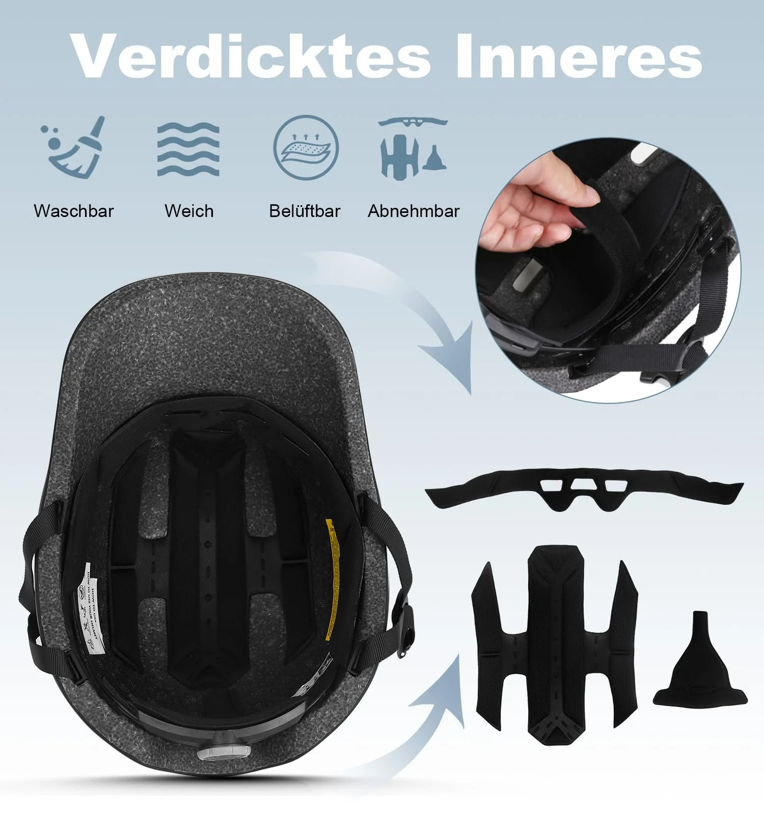 Shinmax Fahrradhelm Herren Damen Erwachsene Cityhelm Urban Radhelm mit Visier Stylischer Fahrradhelm für Frauen Pendeln City Roller Leichtgewicht Einstellbare Rennrad Helm 57-62 cm - Image 3