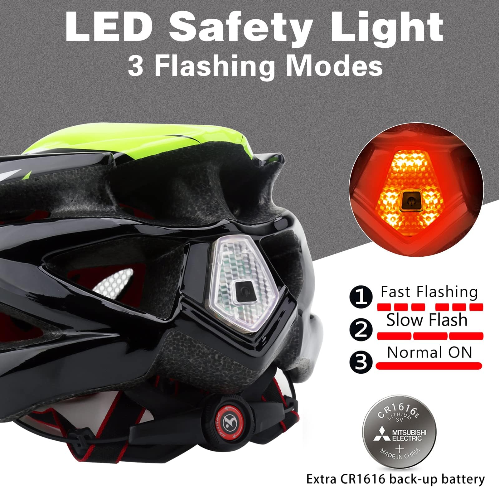 Shinmax Fahrradhelm Herren Damen Fahrradhelm mit Licht Fahrrad Helm mit Visier Helm Fahrrad Superleicht Einstellbare MTB Erwachsenen mit Aufbewahrungstasche (Dunkelgrün) - Image 12