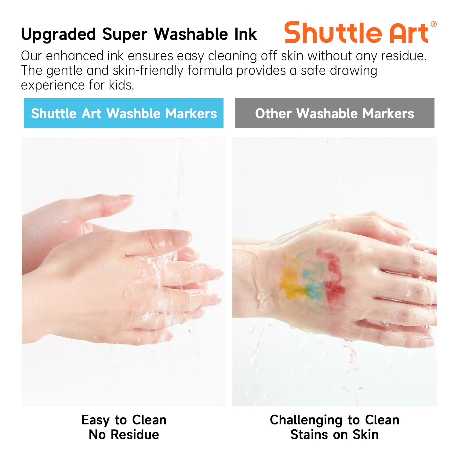 Shuttle Art Filzstifte Kinder auswaschbar, 30 Farben wasserlösliche Filzstifte, Fasermaler für Kinder mit Verpackungsbox, dickes Filzstift Set für Schule, Unterricht, 1. Klasse - Image 5
