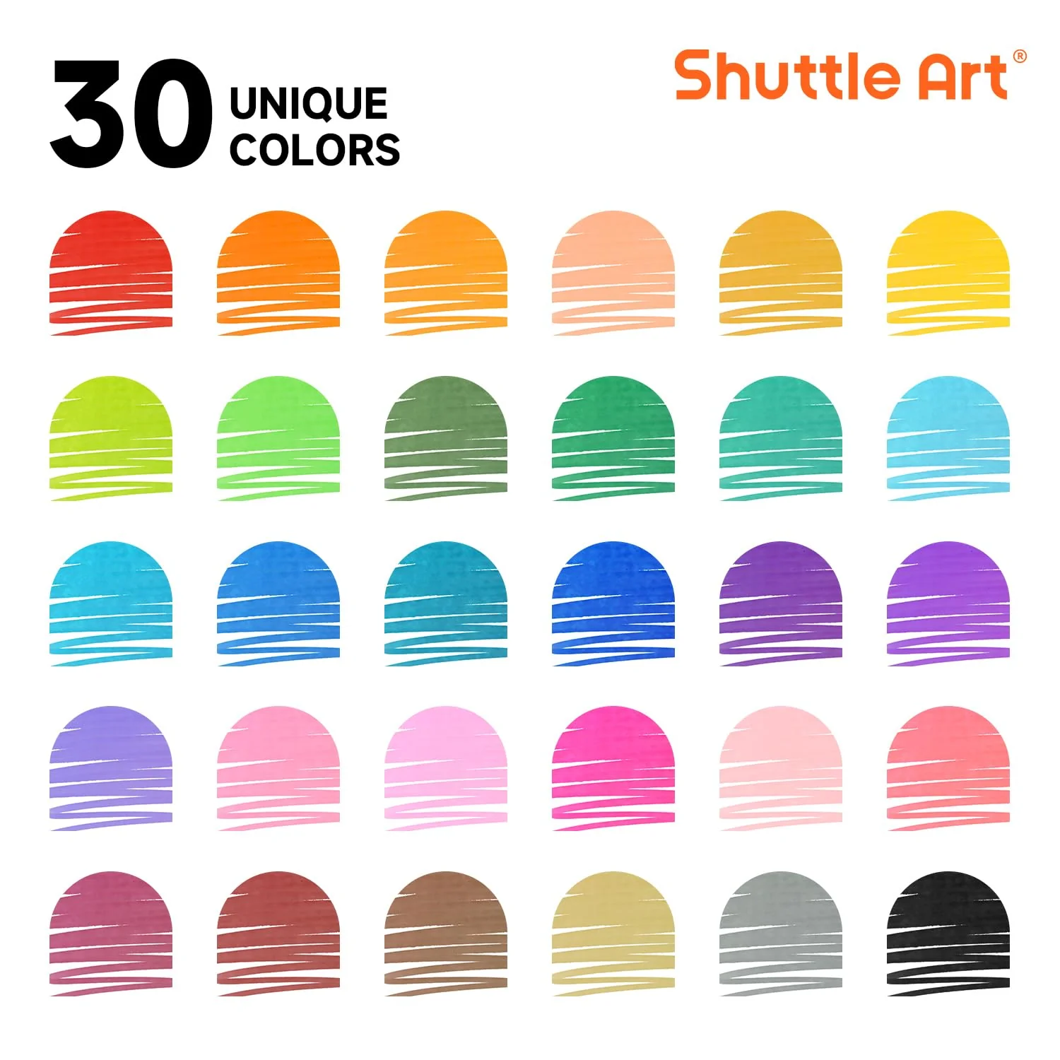 Shuttle Art Filzstifte Kinder auswaschbar, 30 Farben wasserlösliche Filzstifte, Fasermaler für Kinder mit Verpackungsbox, dickes Filzstift Set für Schule, Unterricht, 1. Klasse - Image 8
