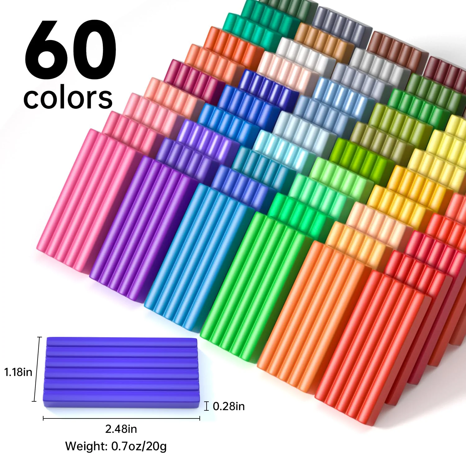 Shuttle Art Polymer Clay Set, 60 Farben Knete Set mit 140 Stück Polymer Clay Zubehör, Modelliermasse ofenhärtend, Polymer Ton mit 19 Schnitzwerkzeugen, Kinderknete, Knetemasse für Ohrringe, Armband - Image 9