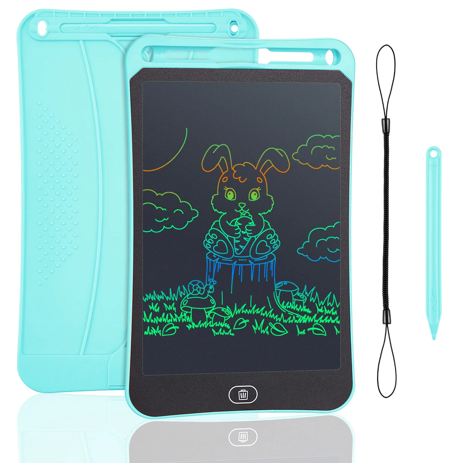 Sibontier LCD Schreibtablett, 8.5 Zoll Buntes Lichtmalen Lernspielzeug Kinder Kritzeltafel, löschbares elektronisches Zeichentablett mit Sperrschlüssel, Handschriftblock zum Zeichnen und Memo, Blau