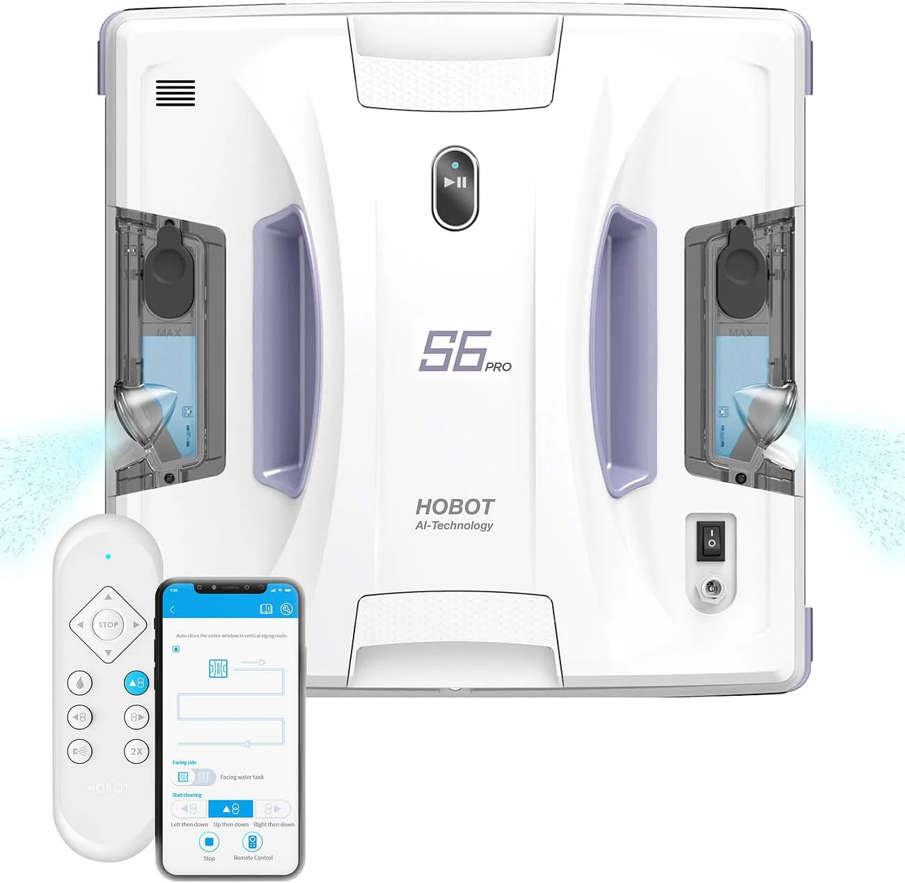 Sichler Exclusive Fensterputz-Roboter Akku: HOBOT S6 Pro Profi-Fensterputz-Roboter, Versandrückläufer (Fensterputz-Roboter Sprüh, Fensterputzroboter, Scheibenwischer) - Image 7