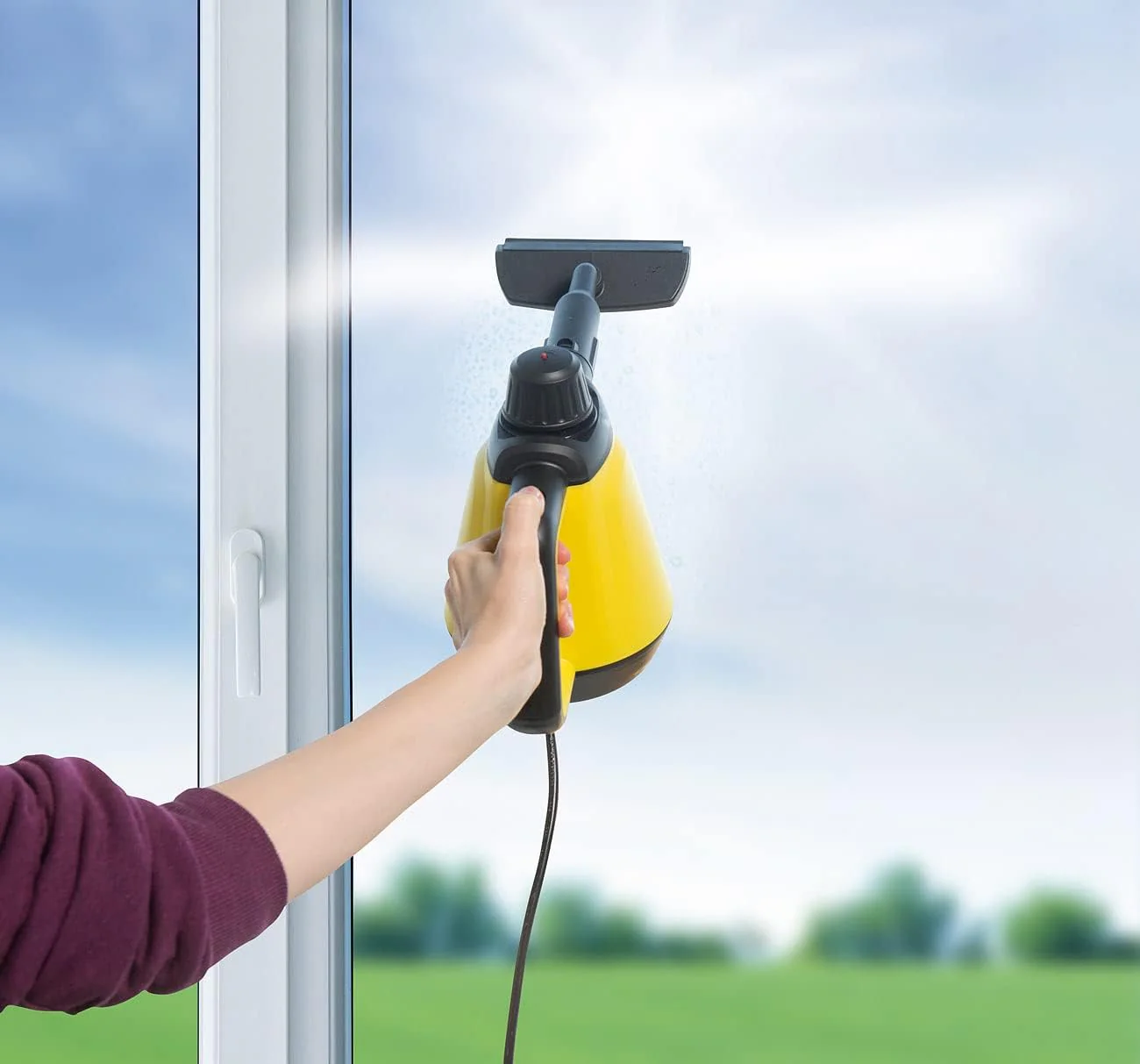 Sichler Haushaltsgeräte Balkonreiniger: 2in1-Hand-Dampfreiniger, Dampf-Mopp &-Besen, 16-tlg. Zubehör, 1.200 W (Fugenreiniger, tragbarer Dampfreiniger, Polsterreiniger) - Image 17