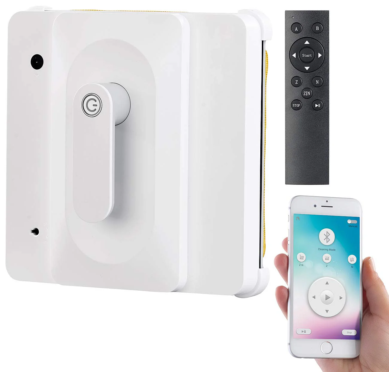 Sichler Haushaltsgeräte Fensterreinigungsroboter: Profi-Fensterputz-Roboter PR-040 mit Bluetooth, App & Sicherungs-Seil (Fenstersauger, Fensterputzroboter Akku, Fensterreinigung) - Image 11