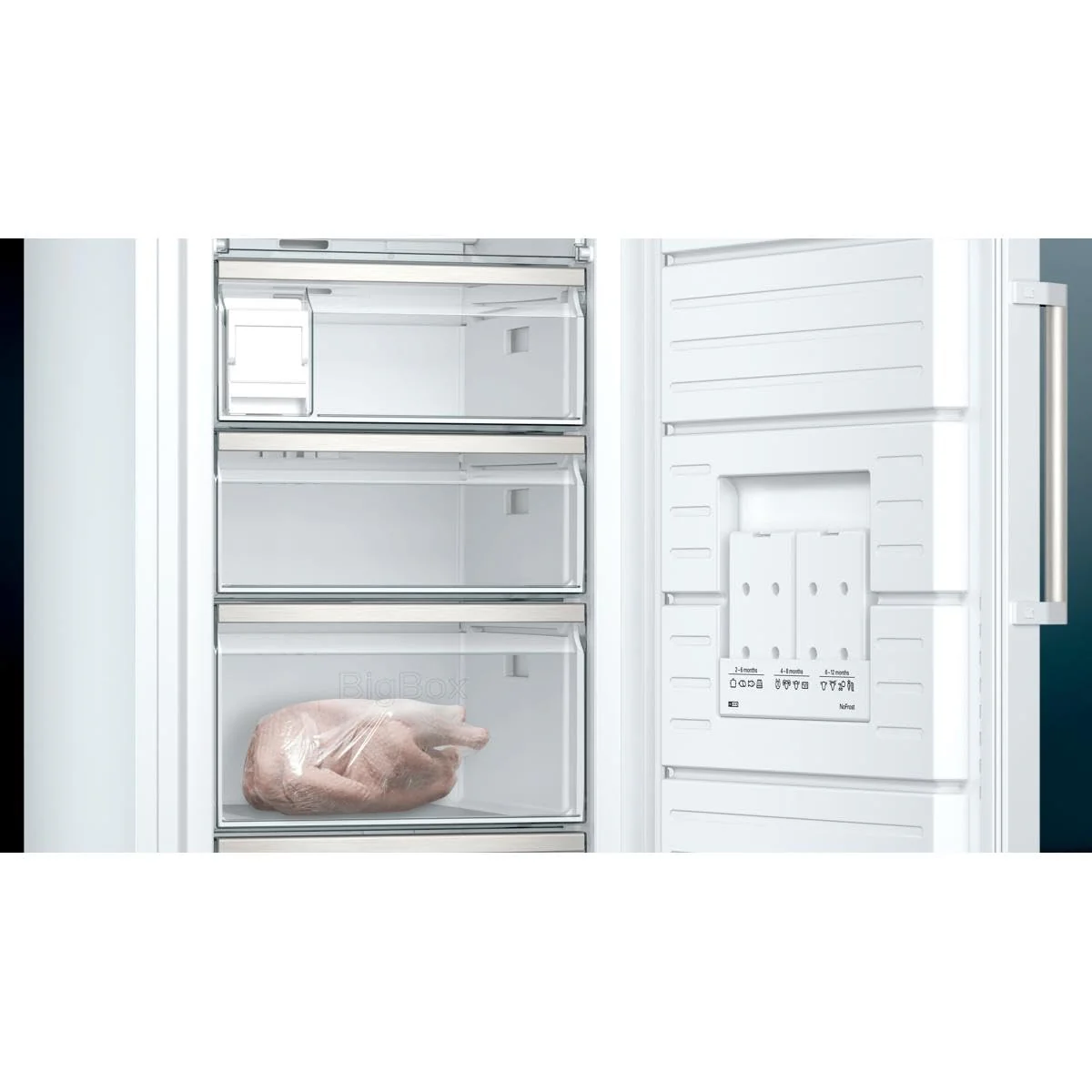 Siemens GS51NAWCV iQ500 Gefrierschrank, 161 x 70 cm, 289 L, noFrost nie wieder abtauen, bigBox Platz für großes Gefriergut, varioZone flexible Glas-und Schubladen - Image 10