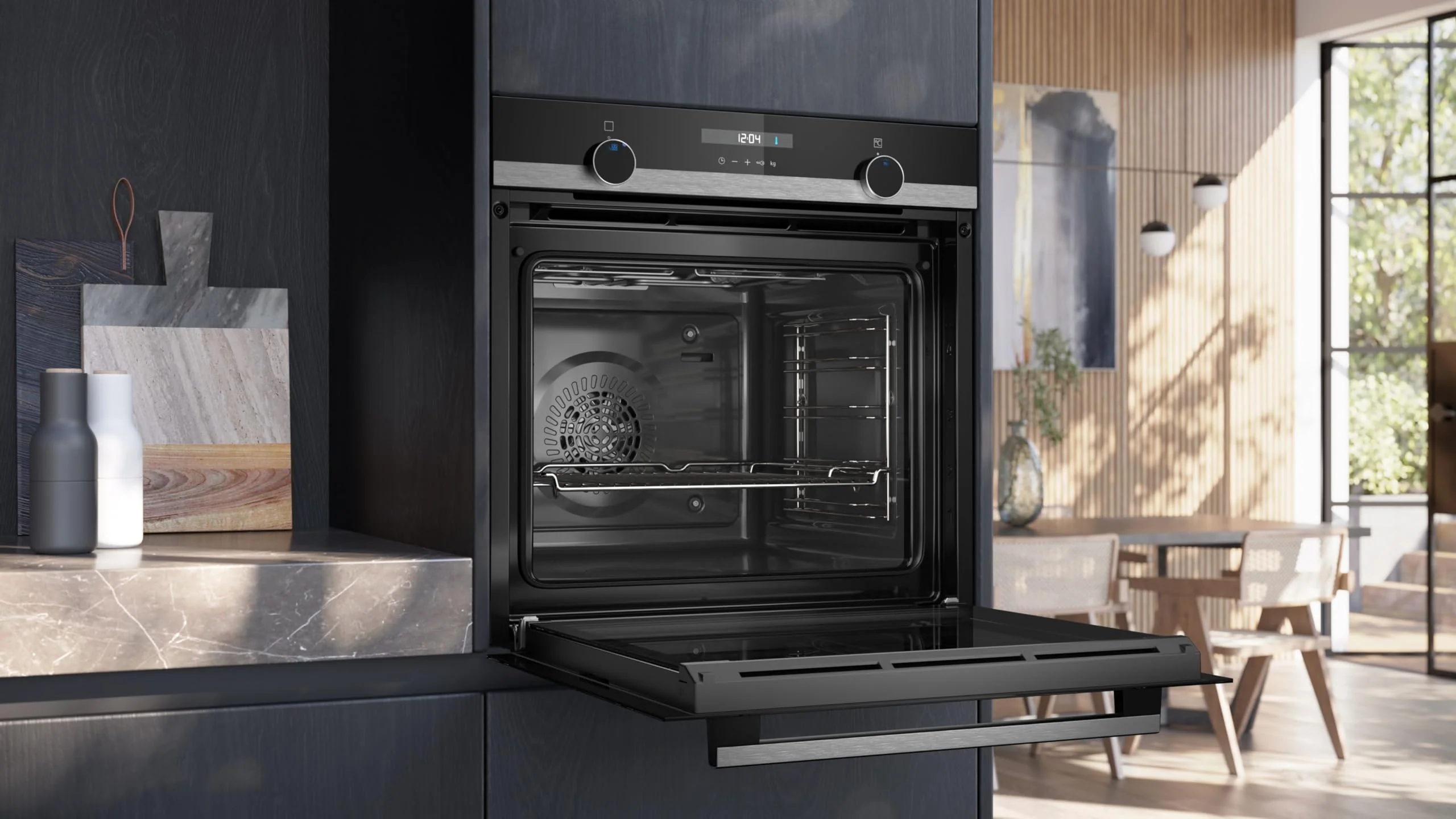 Siemens HB517GBS3, iQ500, Einbau-Backofen 60 x 60 cm, Hydrolytische Reinigungshilfe, lightControl für intuitive Bedienung, 3D Heißluft, cookControl10 Automatikprogramme, Schnellaufheizung, softMove - Image 3