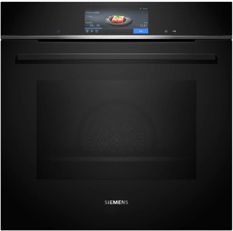 Siemens HB778G3B1,Q700 Smarter Einbau-Backofen, 60 x 60 cm, Made in Germany, Pyrolyse & Hydrolyse Selbstreinigung, Bratenthermometer, Air Fry, Backautomatik, Farbiger Touchscreen, 4D Heißluft, Schwarz - Image 4