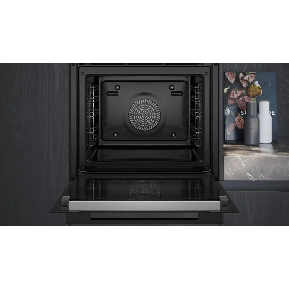 Siemens HB778G3B1,Q700 Smarter Einbau-Backofen, 60 x 60 cm, Made in Germany, Pyrolyse & Hydrolyse Selbstreinigung, Bratenthermometer, Air Fry, Backautomatik, Farbiger Touchscreen, 4D Heißluft, Schwarz - Image 8