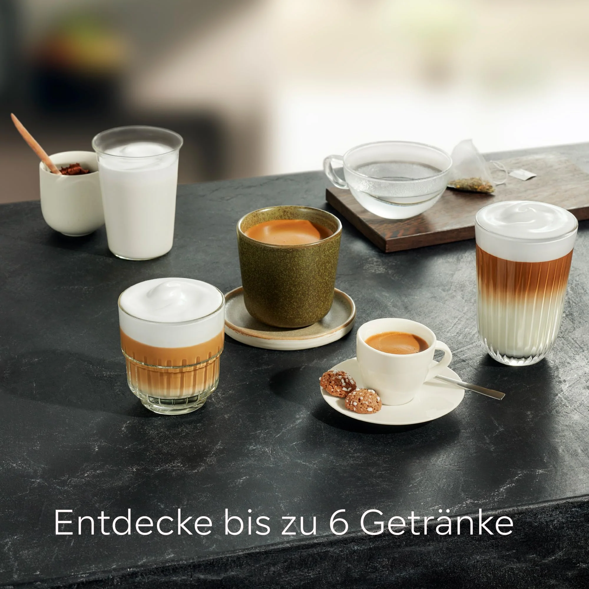 Siemens Kaffeevollautomat EQ500 classic, farbiges TFT-Display, 5 Kaffee- und Milchgetränke, Doppeltassenfunktion, einfache Reinigung, entnehmbare Brüheinheit, mit Milchschlauch, Schwarz, TP511E19 - Image 4