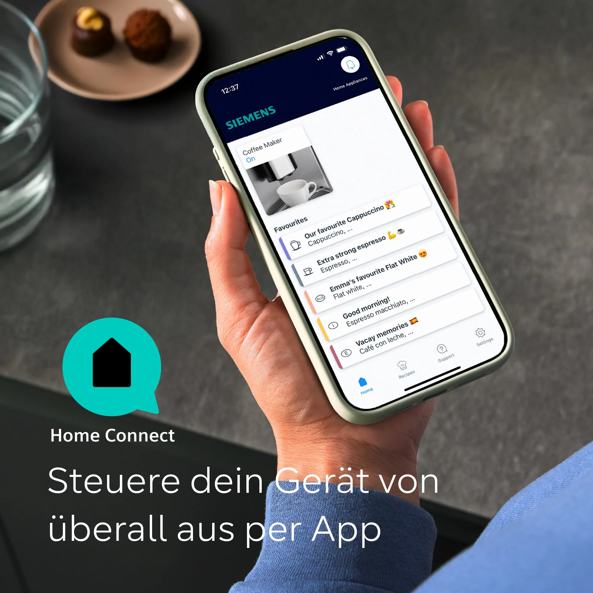 Siemens Kaffeevollautomat EQ900 plus, großes farbiges TFT-Display, autom. Reinigungsystem via Kartuschen, 36 Heiß- und Kaltgetränke, Cold Brew, Doppeltassenfunktion, super leise, Edelstahl, TQ903DZ3 - Image 13