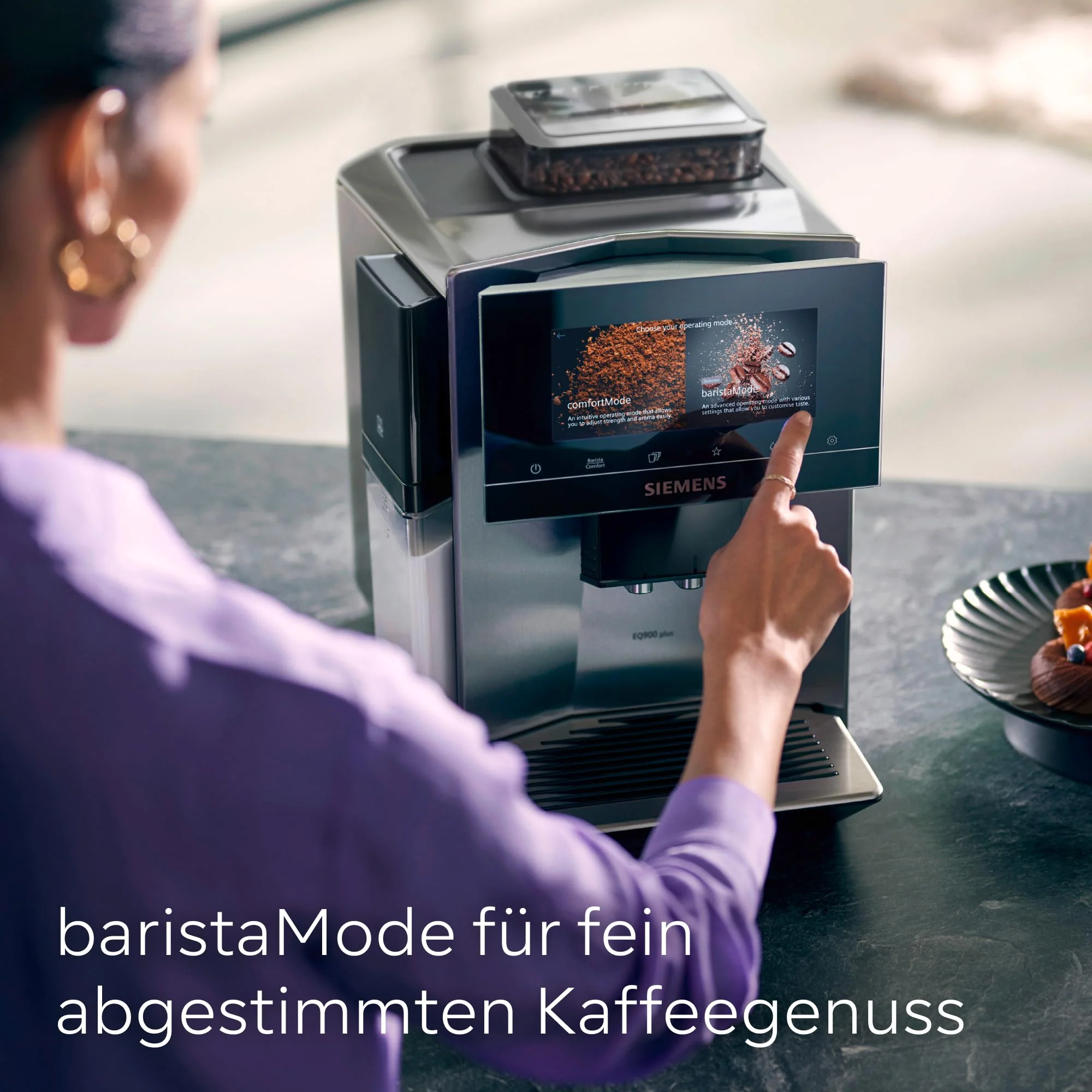 Siemens Kaffeevollautomat EQ900 plus, großes farbiges TFT-Display, autom. Reinigungsystem via Kartuschen, 36 Heiß- und Kaltgetränke, Cold Brew, Doppeltassenfunktion, super leise, Edelstahl, TQ903DZ3 - Image 14