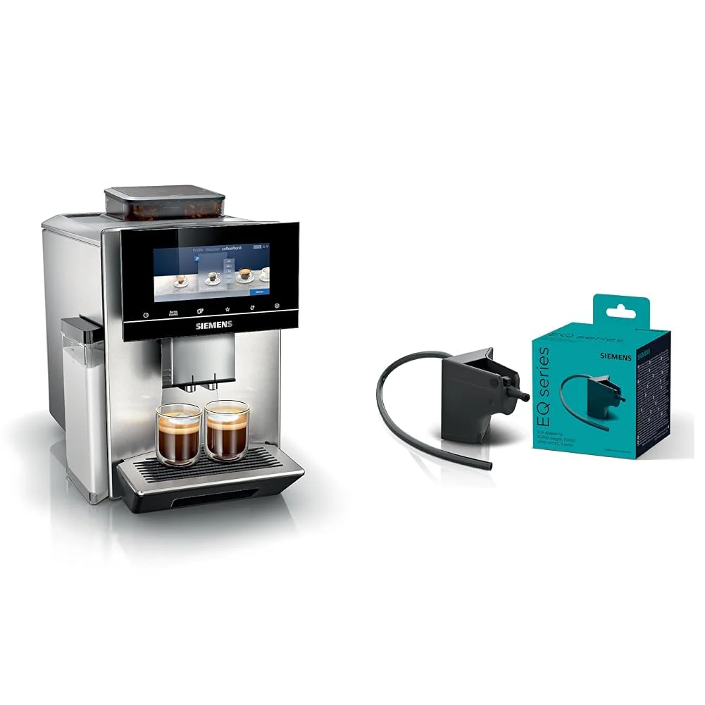 Siemens Kaffeevollautomat EQ900 TQ905D03, App-Steuerung & Milchbehälter-Adapter TZ70001, zur Nutzung externer Milchbehältnisse