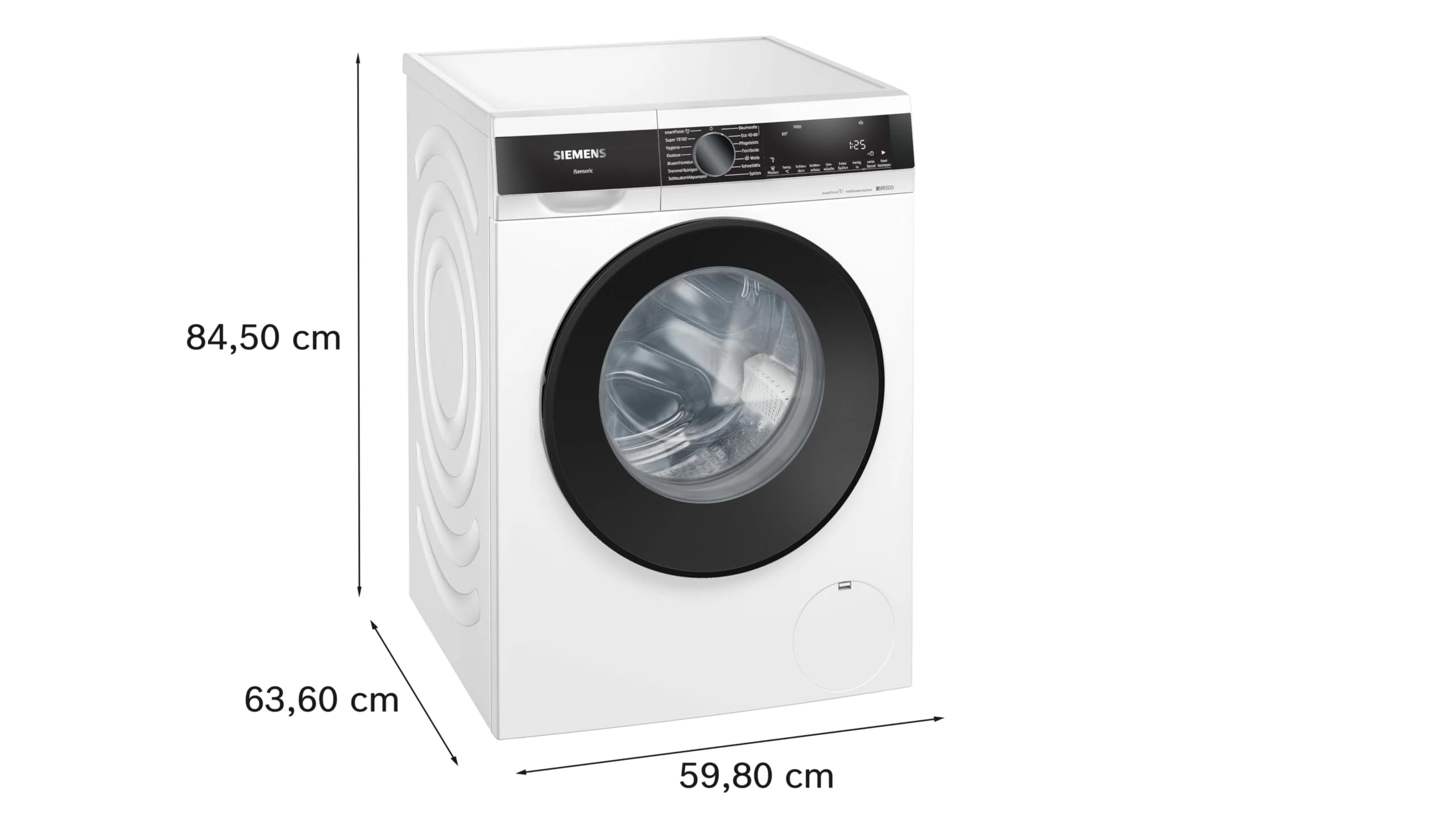 Siemens WG44G2Z22, iQ500 Waschmaschine 9 kg, 1400 UpM, Antiflecken-System, smartFinish für weniger Bügeln, Schneller Waschen mit speedPack L, waterPerfect Plus, Nachlegefunktion, LED-Display - Image 4
