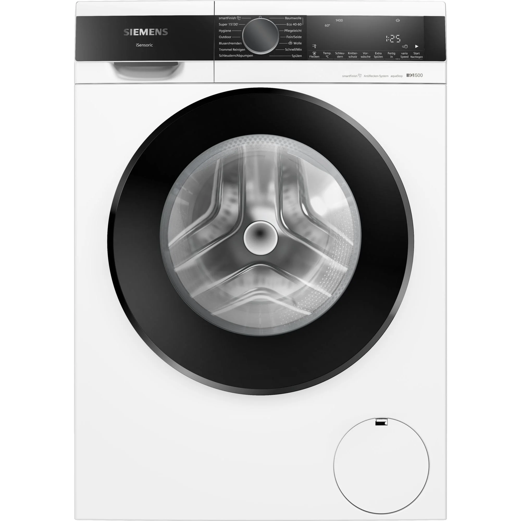 Siemens WG44G2Z40 iQ500 Waschmaschine 9kg, 1400 UpM, Antiflecken-System, smartFinish für weniger Bügeln, Schneller Waschen mit speedPack L, waterPerfect Plus, Nachlegefunktion, LED-Display, aquaStop - Image 3