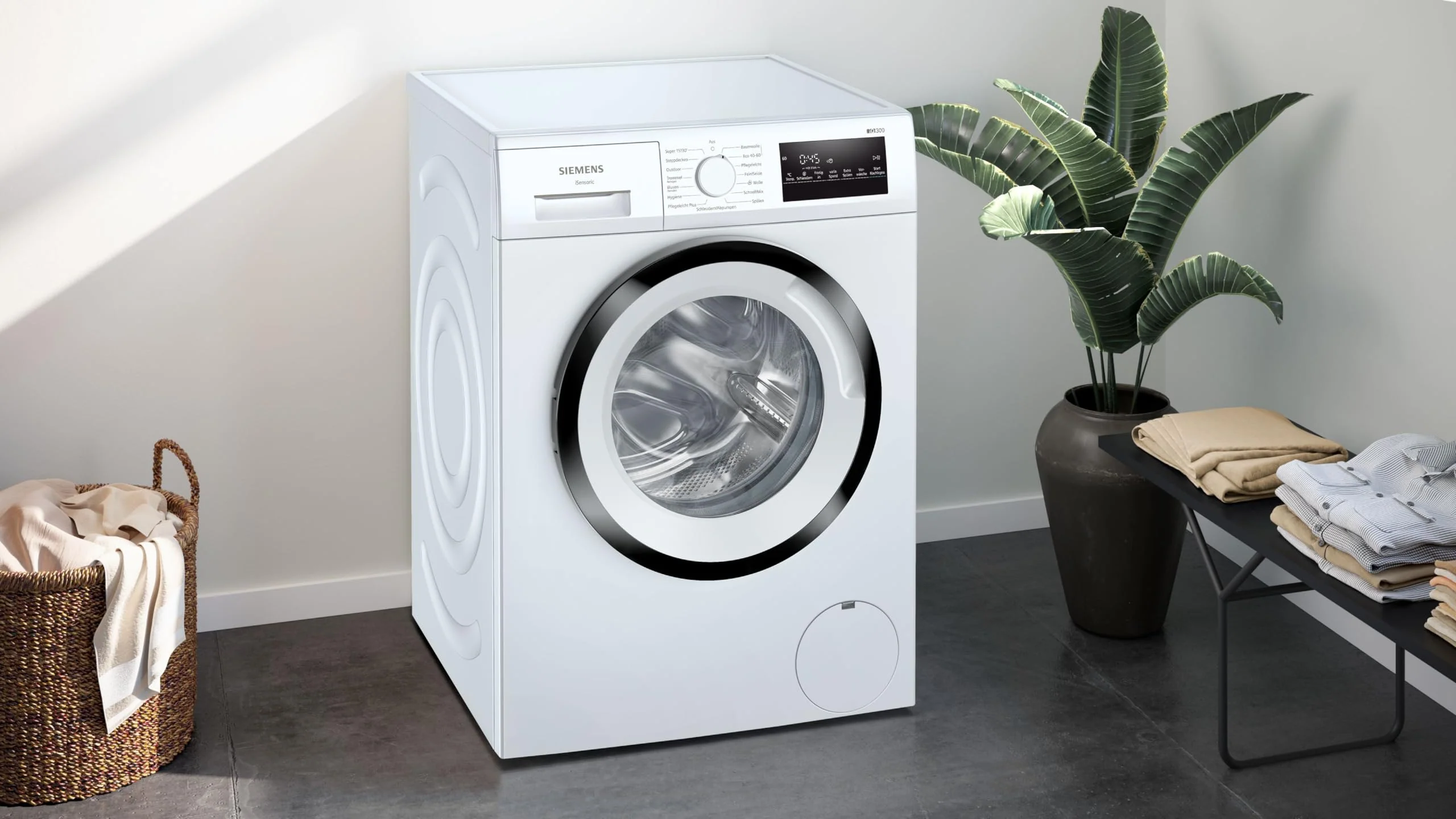Siemens WM14N223 Waschmaschine iQ300, Frontlader mit 7kg Fassungsvermögen, 1400 UpM, speedPack L, LED-Display,Outdoor-Programm, Weiß, 60cm - Image 3