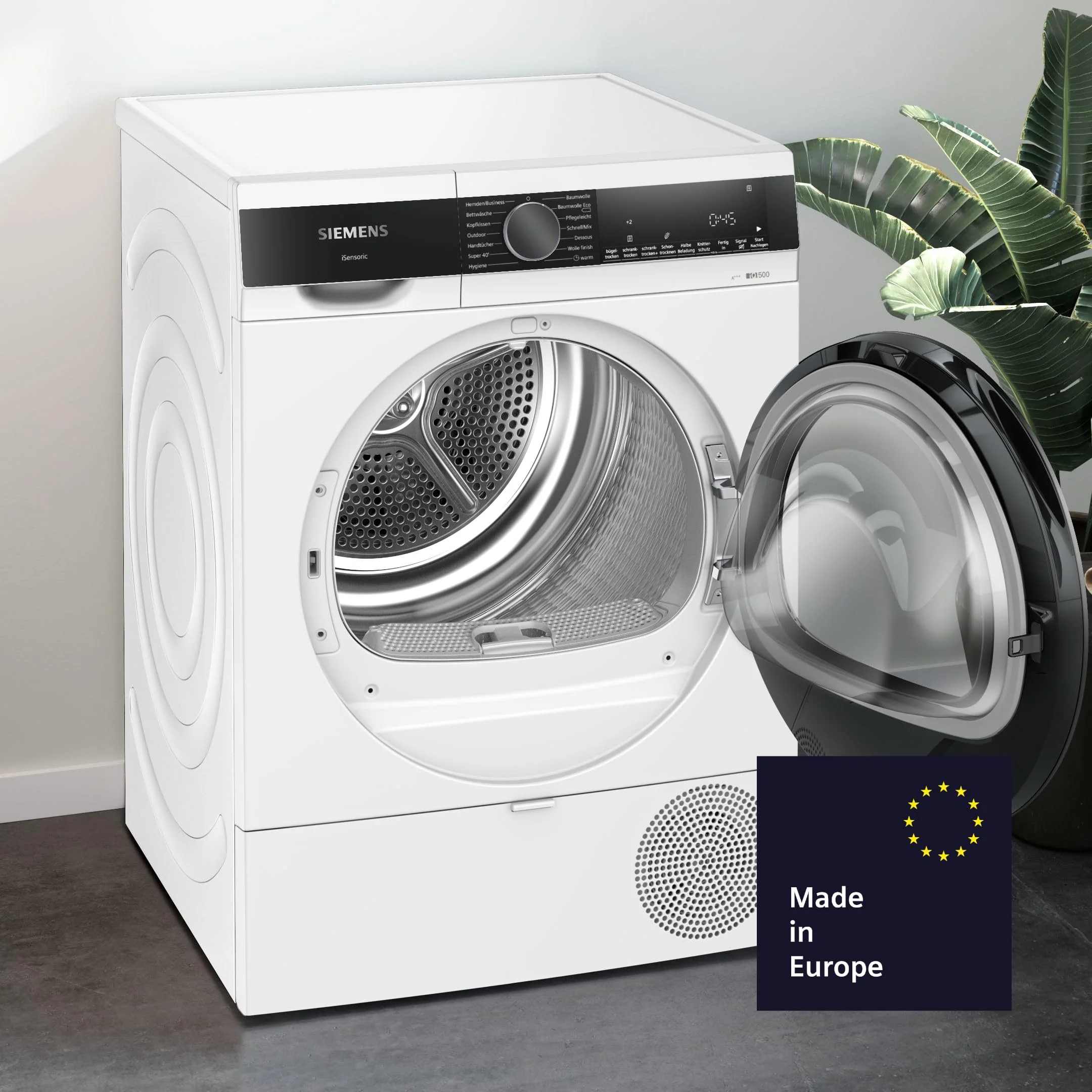Siemens WQ33G2D40, iQ500 Wärmepumpentrockner für 1-8 kg Wäsche, Schnellprogramm für kleine Ladungen, Schonende Trocknung mit autoDry, softDry Schontrommel, Outdoor-Programm, LED-Display, Weiß - Image 12
