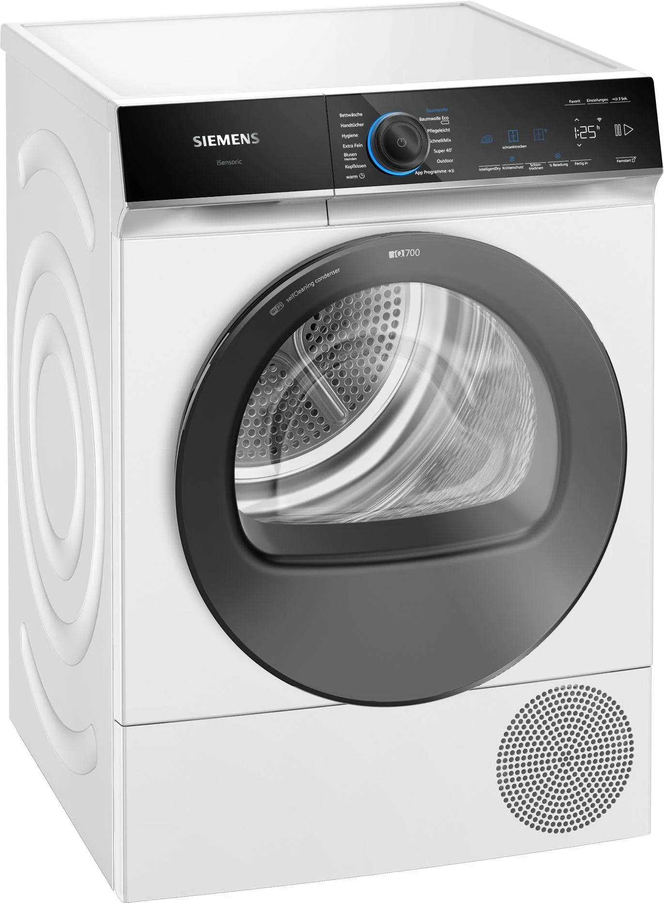 Siemens WQ35B2B30, Smarter iQ700 Wärmepumpentrockner für 1-8 kg Wäsche, Schnellprogramm, Schonende autoDry Trocknung, softDry Schontrommel mit Licht, Outdoor-Programm, directTouch Plus Display, Weiß - Image 8