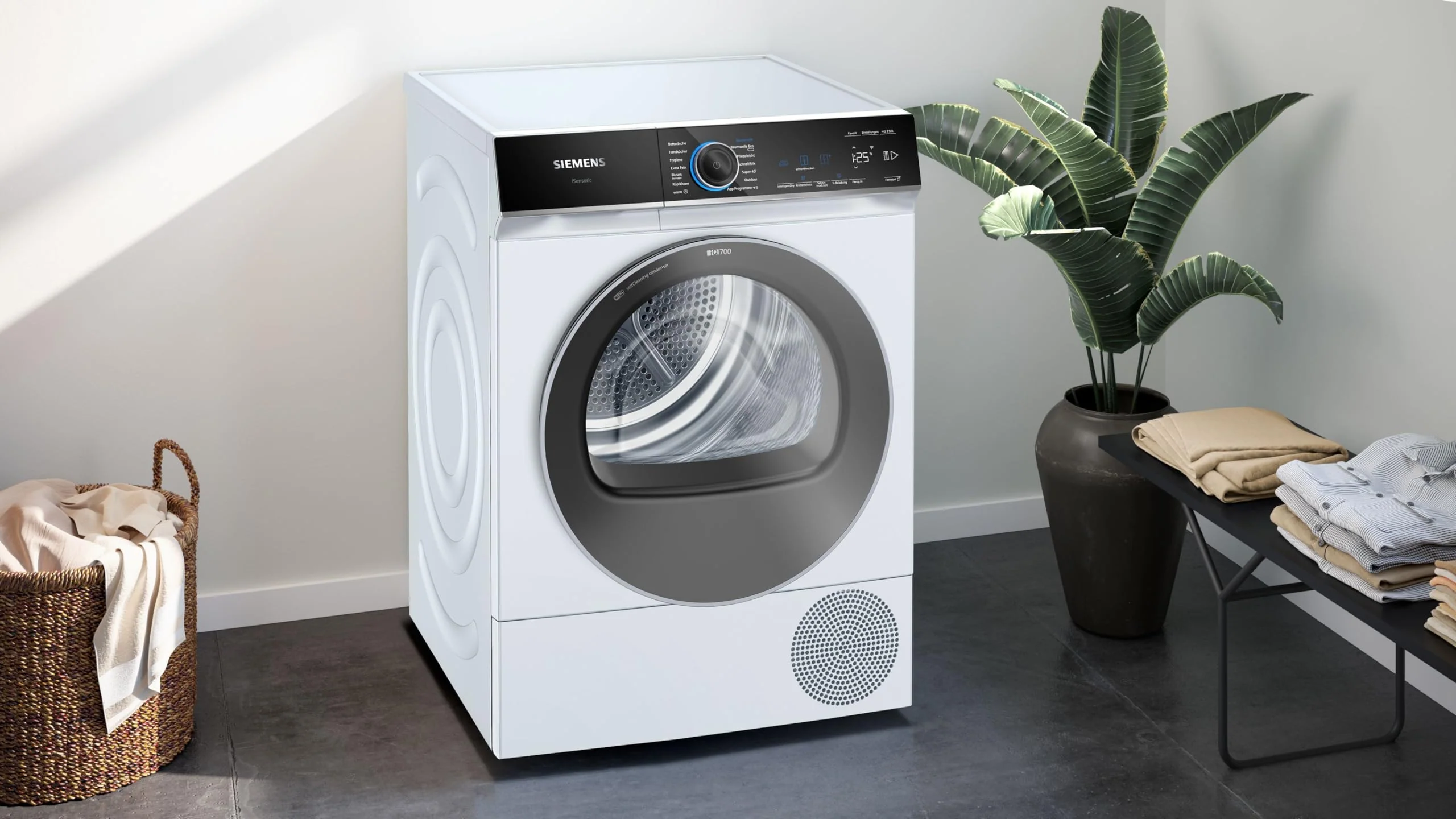 Siemens WQ45B2B40 iQ700 Smarter Wärmepumpen-Trockner, 9kg, autoDry optimale Trocknung, selbstreinigender Kondensator, directTouch LED-Display, intelligentDry, Outdoor-Programm, Weiß, 60cm - Image 5