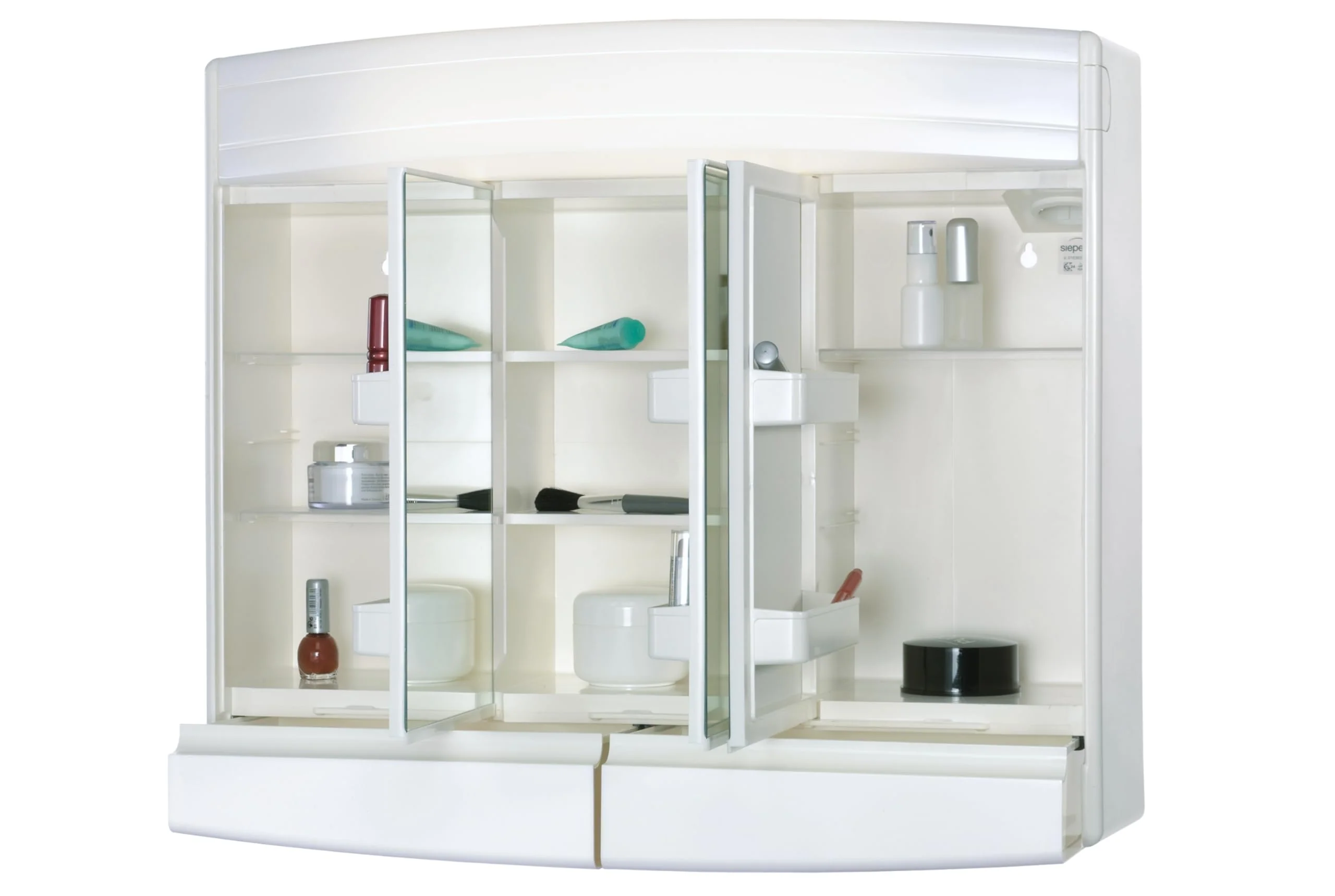 Sieper Spiegelschrank Topas Eco mit LED Beleuchtung 60 cm breit, Kunststoff Spiegelschrank in Weiß inkl. Steckdose - Image 3