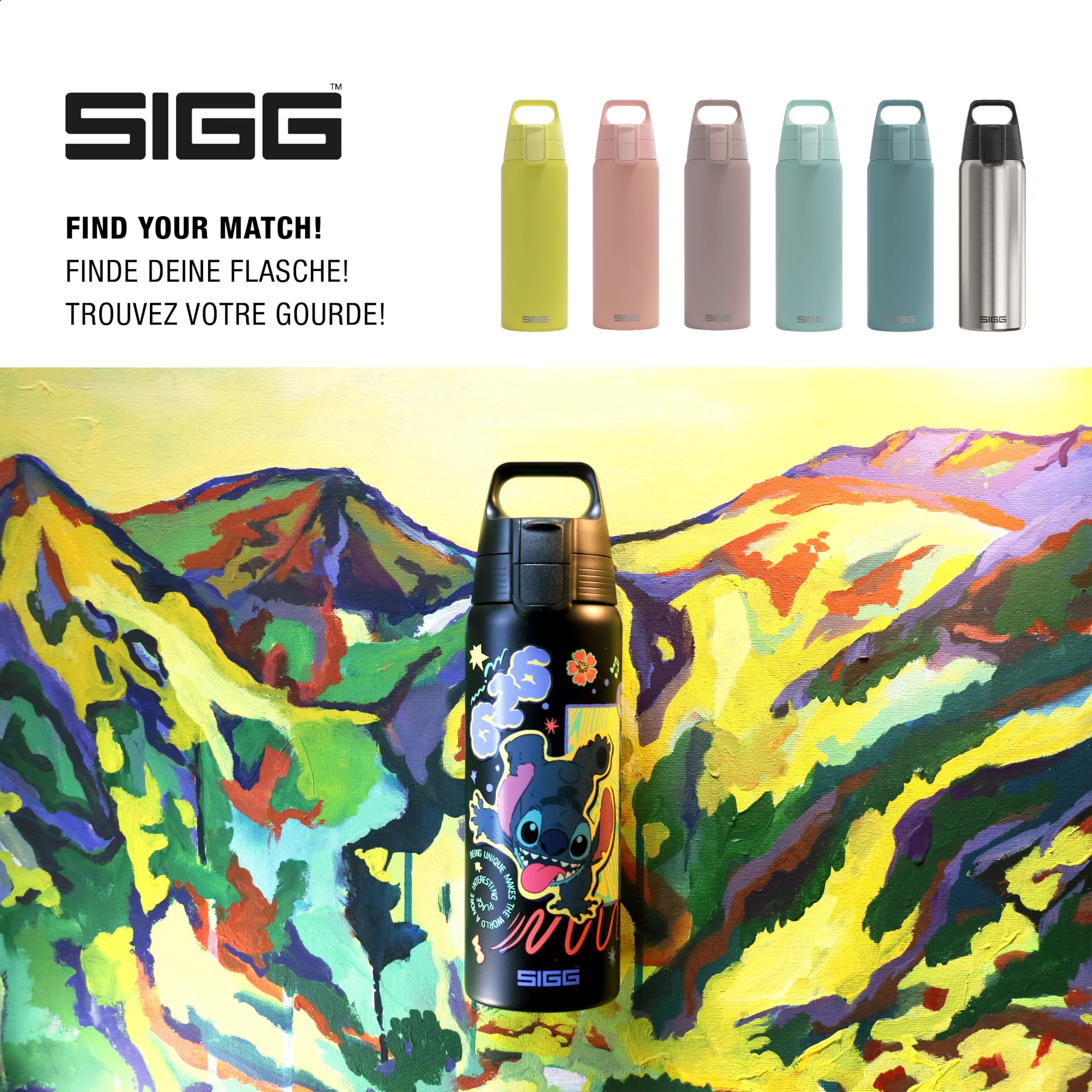 Sigg - Edelstahl Trinkflasche - Shield One Disney Lilo & Stitch - Für Kohlensäurehaltige Getränke Geeignet - Auslaufsicher - Federleicht - BPA-frei - Sport & Schule - Black - 0,75L - Image 3