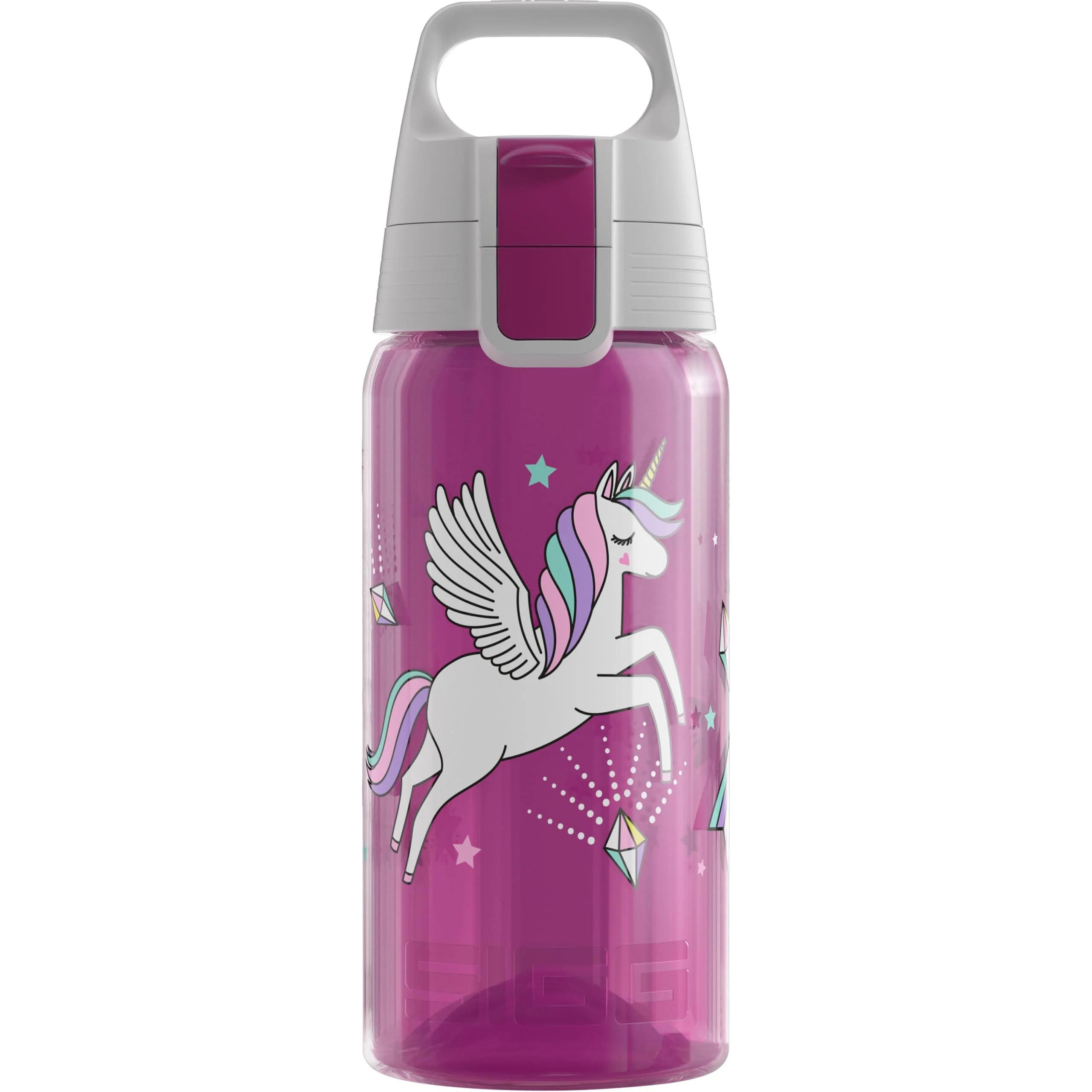 Sigg - Trinkflasche Kinder - Viva One Unifly - Für Kohlensäurehaltige Getränke Geeignet - Auslaufsicher - Spülmaschinenfest - BPA-frei - Sport & Schule - Rosa mit Einhorn - 0,5L
