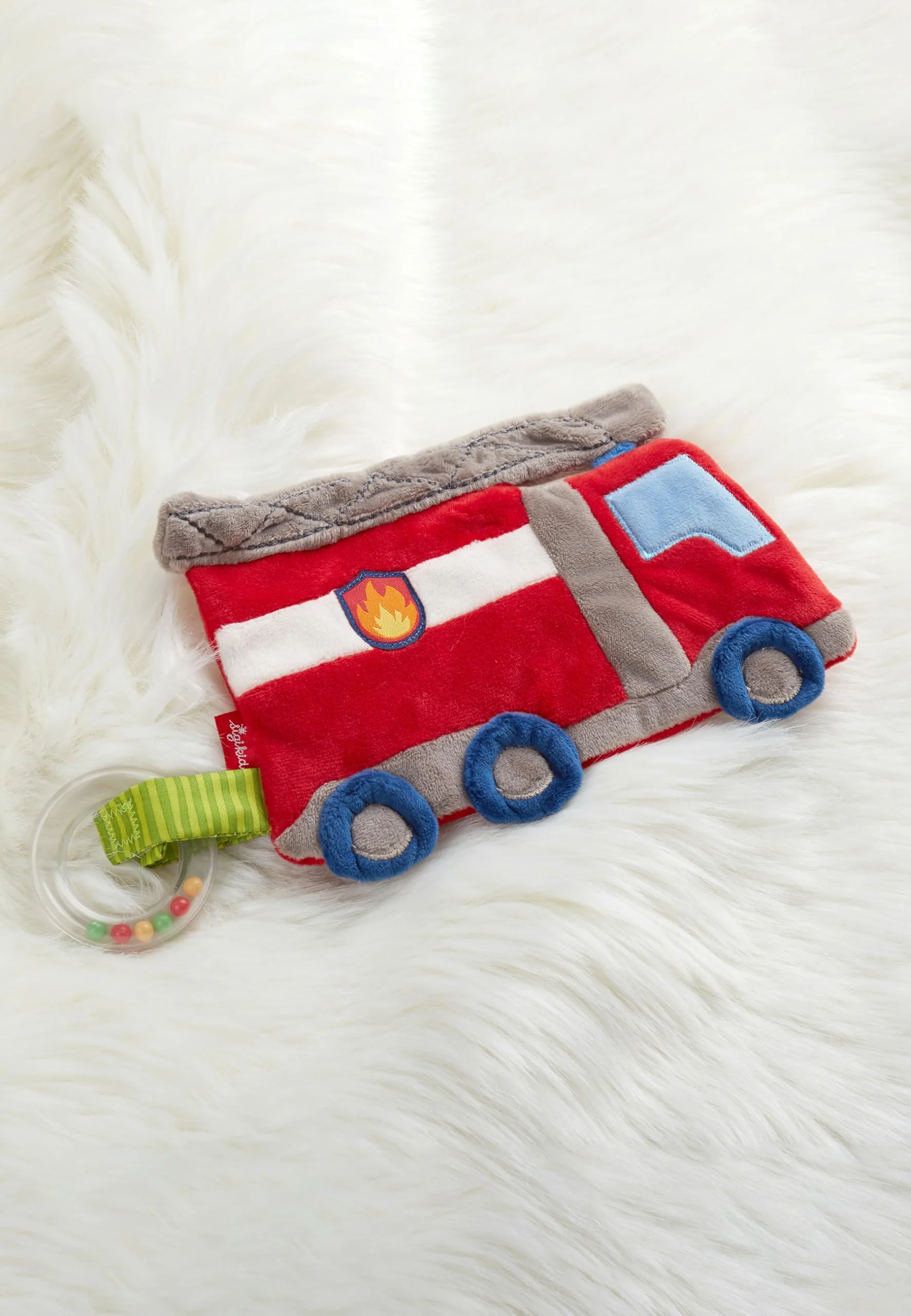 SIGIKID 42304 Aktiv-Knistertuch Feuerwehr PlayQ Mädchen und Jungen Babyspielzeug empfohlen ab Geburt rot, 1 Stück (1er Pack) - Image 7