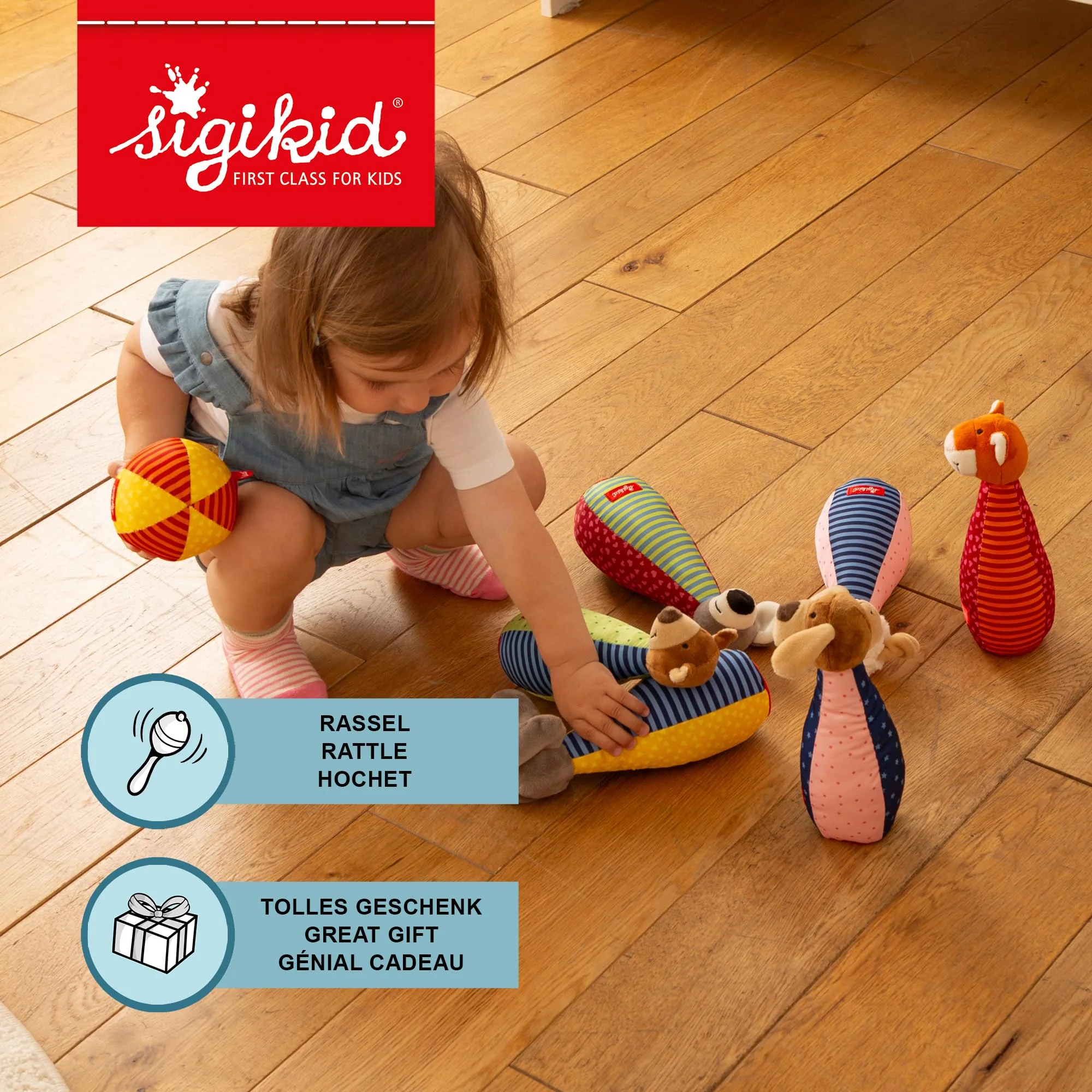 SIGIKID 49520 Kegelspiel Soft PlayQ Mädchen und Jungen Babyspielzeug empfohlen ab 3 Monaten mehrfarbig - Image 16