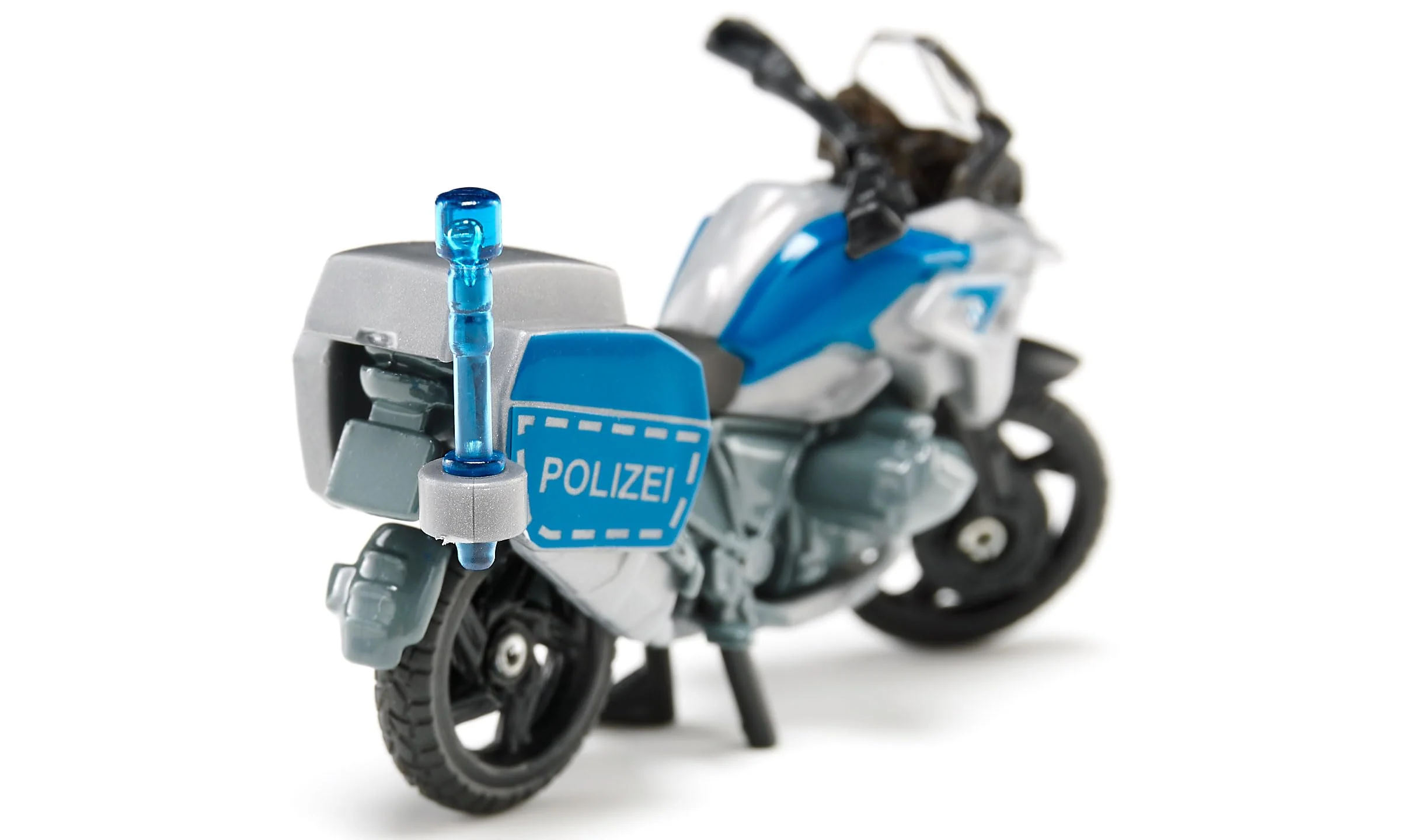 siku 1551, BMW Polizeimotorrad, Metall/Kunststoff, Blau/Silber, Spielzeug-Motorrad für Kinder, Blaulicht, Beweglicher Lenker und Ständer - Image 4