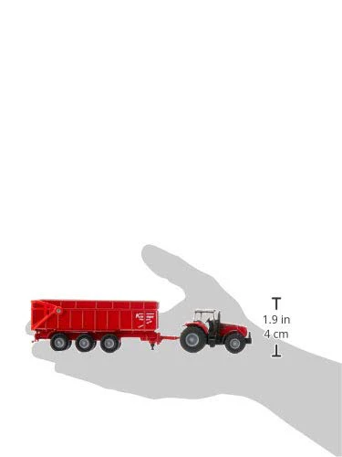 siku 1844, Massey Ferguson Traktor mit Anhänger, 1:87, Metall/Kunststoff, Rot, Kippbarer Anhänger - Image 9