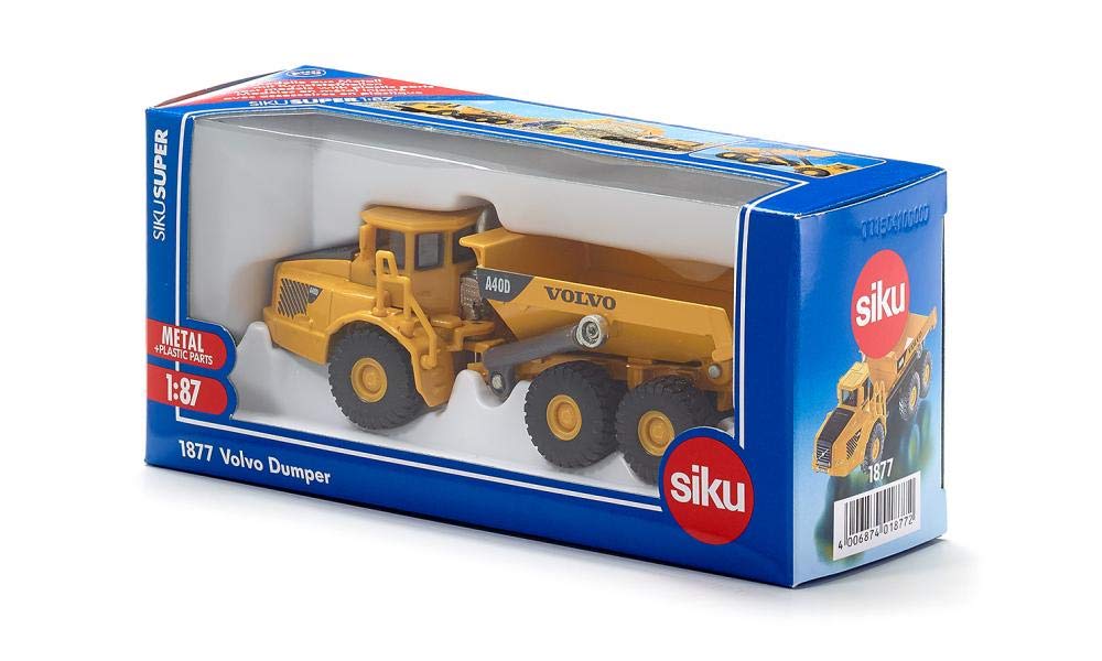 siku 1877, Volvo Dumper, Baustellenfahrzeug, 1:87, Metall/Kunststoff, Kippbare Mulde, Gelb - Image 2
