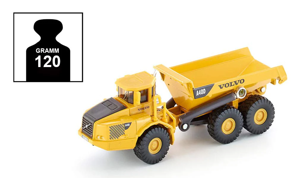siku 1877, Volvo Dumper, Baustellenfahrzeug, 1:87, Metall/Kunststoff, Kippbare Mulde, Gelb - Image 3