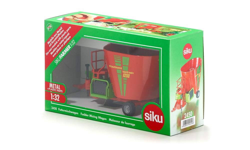siku 2450, Strautmann Futtermischwagen, 1:32, Metall/Kunststoff, Rot, Beweglicher Futtermischer - Image 3