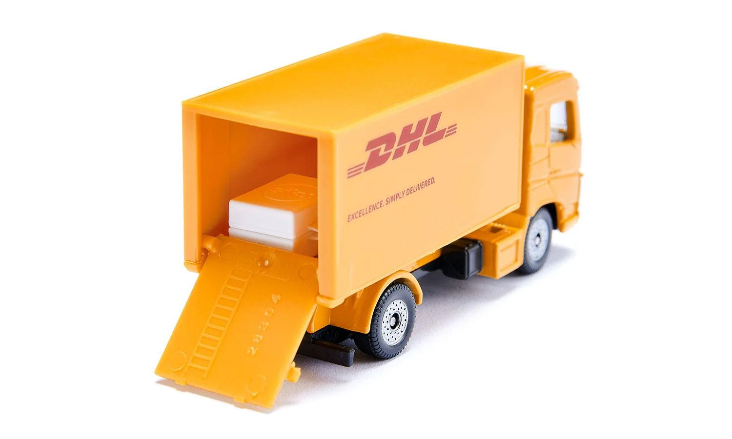 siku 6335, Geschenkset DHL Logistik, inkl. LKW, Gabelstapler, Paket-Lieferwagen, Paletten und Pakete, Metall/Kunststoff, Gelb, Bewegliche Teile - Image 6