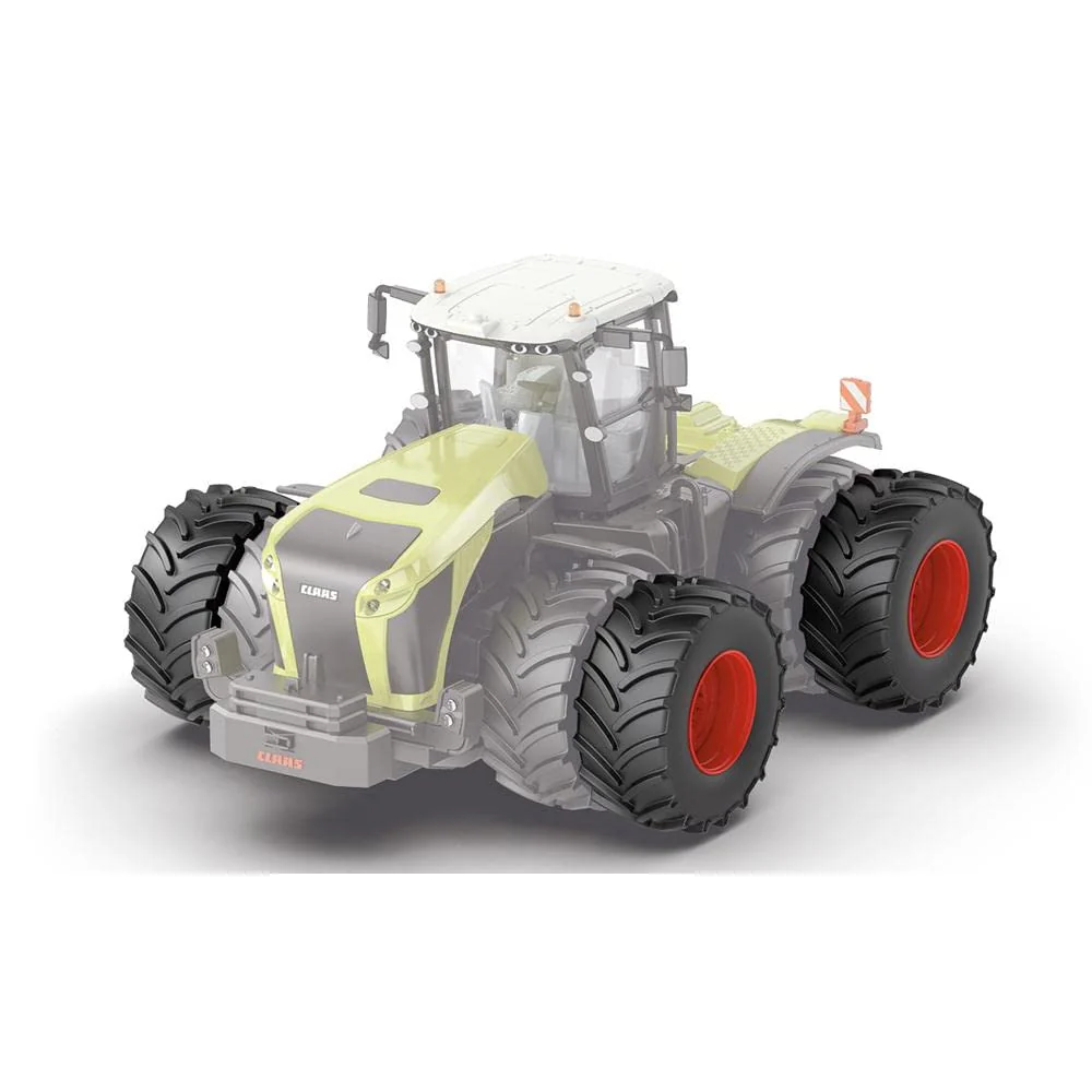 siku 6715 Zusatzräder für Claas Xerion, 1:32, Für SIKU CONTROL Claas Xerion 6791 und 6794 Spielzeug-Traktoren, Ideal als Zwillingsbereifung, Gummierte Reifen, Schwarz/Rot - Image 2