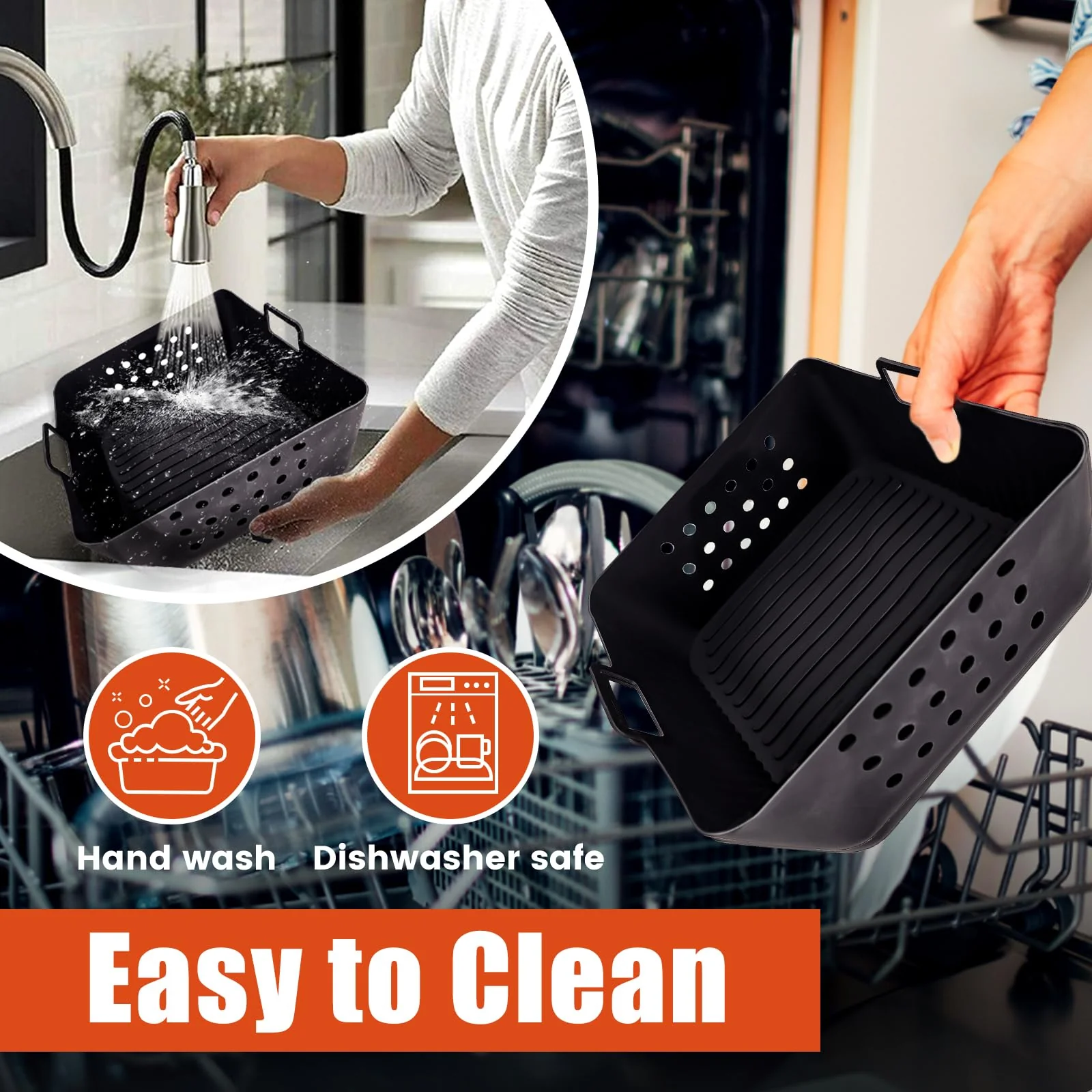 Silikonform Heißluftfritteuse für COSORI CAF-P652-KEU Heißluftfritteuse Airfryer 12-in-1 Air Fryer XXL 6,2L, Wiederverwendbares Airfryer Zubehör Silikon Einsätze für 6,2L AF180EU 4,7L AF140EU - Image 3