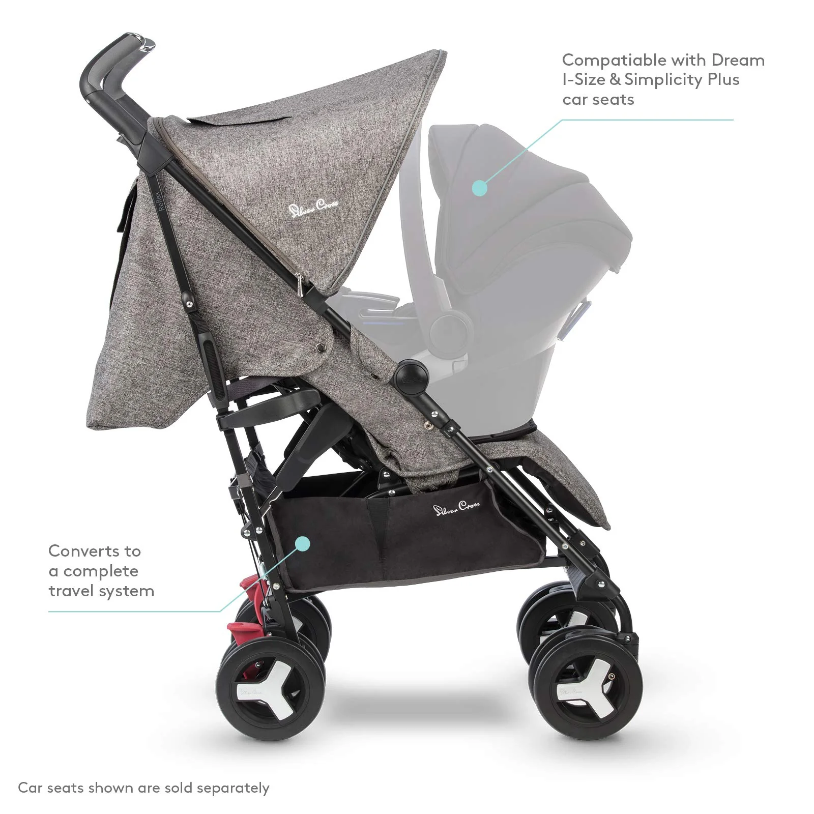 Silver Cross Reflex Kinderwagen, kompakt und leicht, voll neigbar, für Babys bis Kleinkinder, Premium-Kinderwagen – Brompton - Image 4