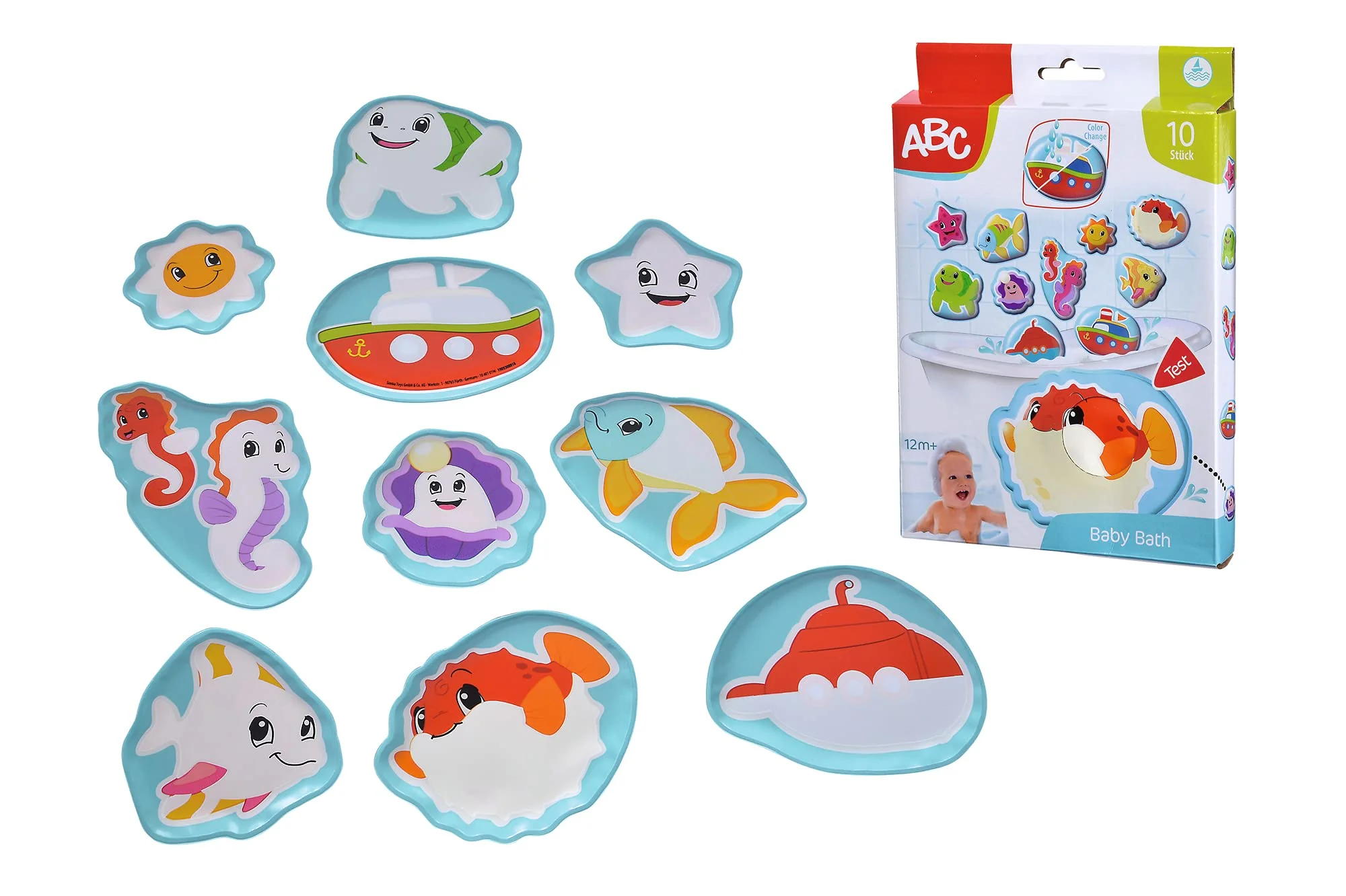 Simba 104010196 - ABC Magisches Badepuzzle, Badesticker, 10 Stück, 10cm, Haften am Badewannenrand, Badespaß, Bunte Motive, Farbwechsel, Badewannenspielzeug, ab 12 Monaten - Image 3