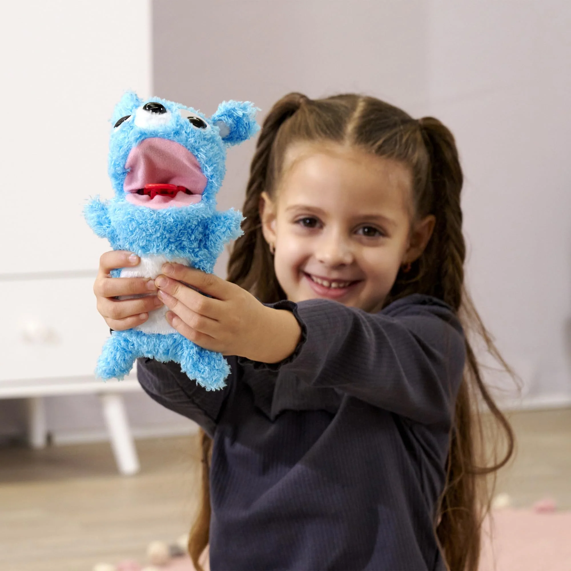 Simba 105953331 ScreamerZ Bär „Babbling Bear“ mit Sound - witziges Kuscheltier mit Schrei-Geräuschen - Plüschfigur für Kinder ab 5 Jahre, ca. 30 cm, blau - Image 5