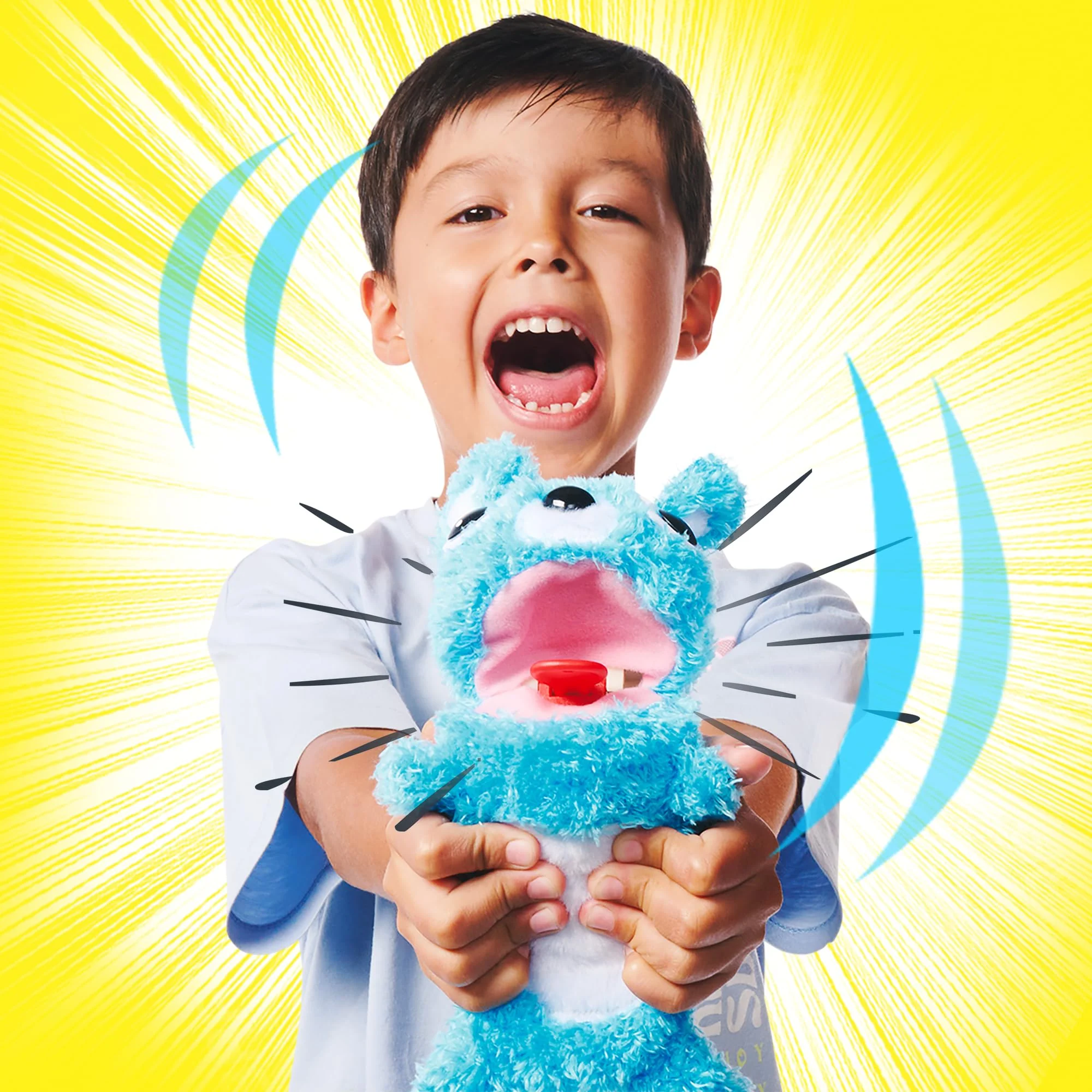 Simba 105953331 ScreamerZ Bär „Babbling Bear“ mit Sound - witziges Kuscheltier mit Schrei-Geräuschen - Plüschfigur für Kinder ab 5 Jahre, ca. 30 cm, blau - Image 6