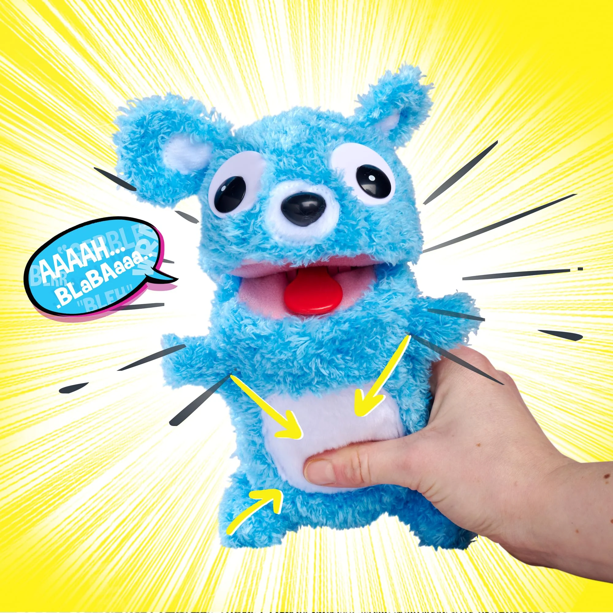 Simba 105953331 ScreamerZ Bär „Babbling Bear“ mit Sound - witziges Kuscheltier mit Schrei-Geräuschen - Plüschfigur für Kinder ab 5 Jahre, ca. 30 cm, blau - Image 8