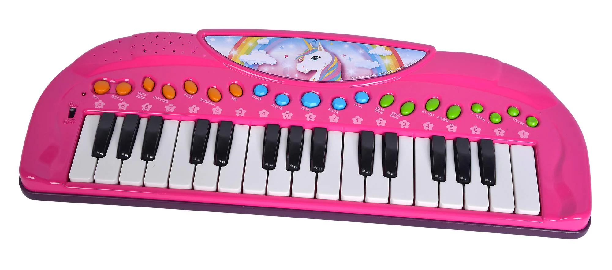 Simba 106832445 - My Music World Einhorn Keyboard, 32 Tasten, versch. Sound Modi, 4 Rhythmen, Demos, 42cm, ab 3 Jahre - Image 4