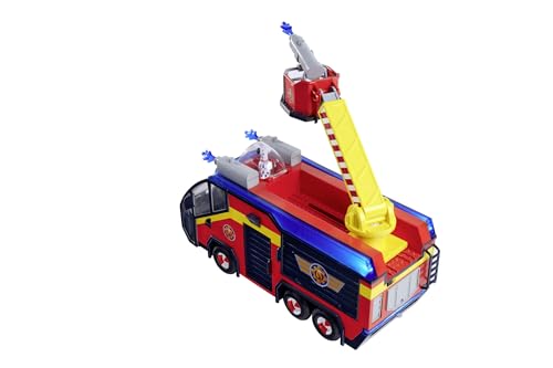 Simba Feuerwehrmann Sam Feuerwehrauto Jupiter mit Leuchteffekten – Robustes Spielzeugfahrzeug für Kinder ab 3 Jahren, großes Einsatzfahrzeug mit Sound und Licht, Feuerwehrfans - Image 10