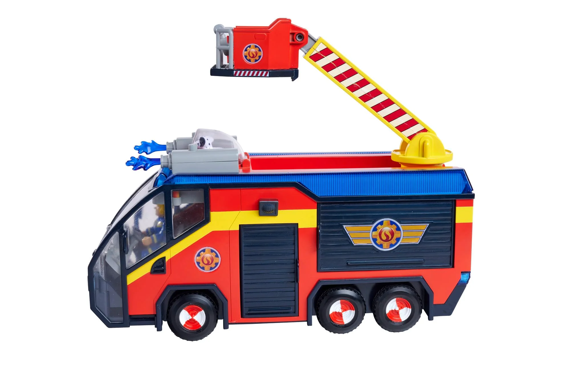 Simba Feuerwehrmann Sam Feuerwehrauto Jupiter mit Leuchteffekten – Robustes Spielzeugfahrzeug für Kinder ab 3 Jahren, großes Einsatzfahrzeug mit Sound und Licht, Feuerwehrfans - Image 13
