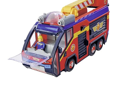 Simba Feuerwehrmann Sam Feuerwehrauto Jupiter mit Leuchteffekten – Robustes Spielzeugfahrzeug für Kinder ab 3 Jahren, großes Einsatzfahrzeug mit Sound und Licht, Feuerwehrfans - Image 4