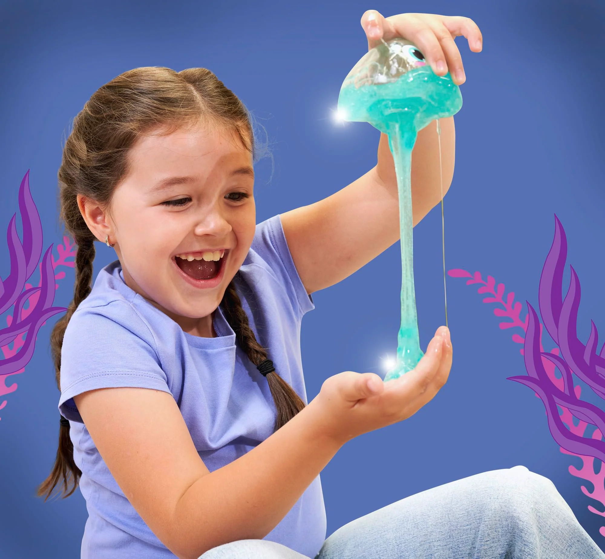 Simba Glibbi Glowy, Qualle mit Glow in The Dark Effekten, Pulver verwandelt Wasser in Leucht-Schleim, 2x7 Gramm, Glibber, Badespaß ab 3 Jahren - Image 6