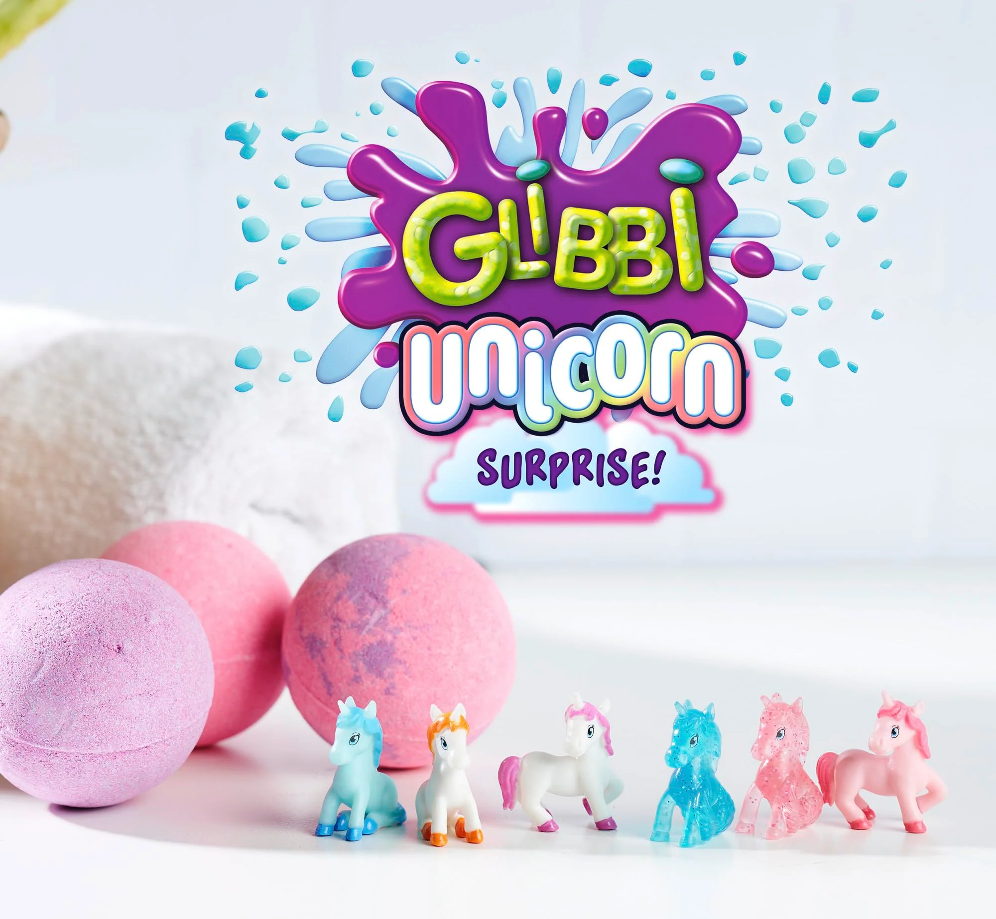 Simba Glibbi Unicorn Surprise, Badebombe in 1 von 3 Farben (pink, lila, Mix) mit Überraschung, 1 von 6 Figuren, 100g, Badespaß ab 3 Jahren - Image 4