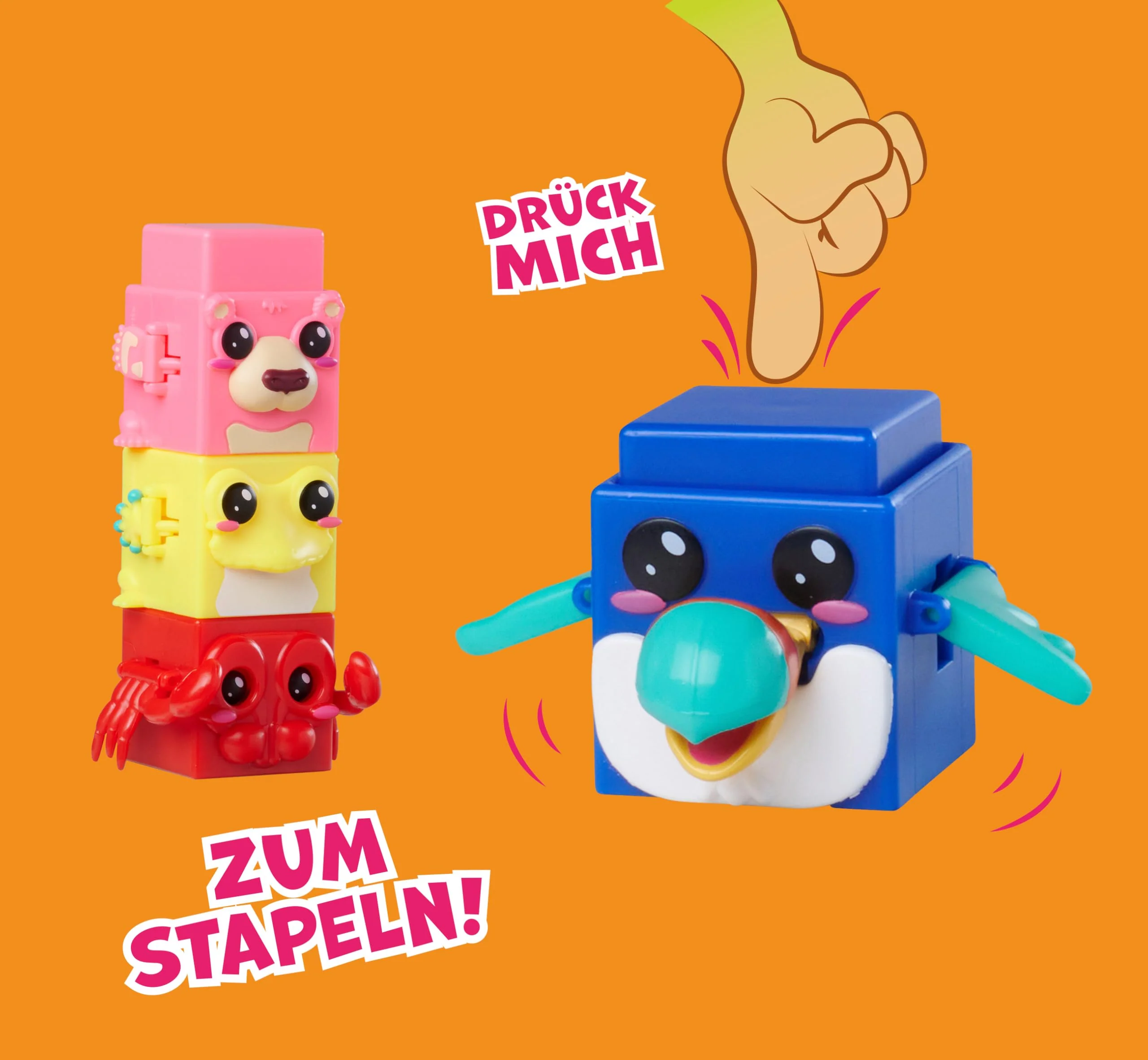 Simba Toys Bloxies Figur Serie II (4 Stück) – Tier-Baustein zum Stapeln und Sammeln, lustiger Bewegungseffekt, 4,5 cm, Auswahl per Zufallsprinzip, Spielzeug ab 3 Jahren - Image 6
