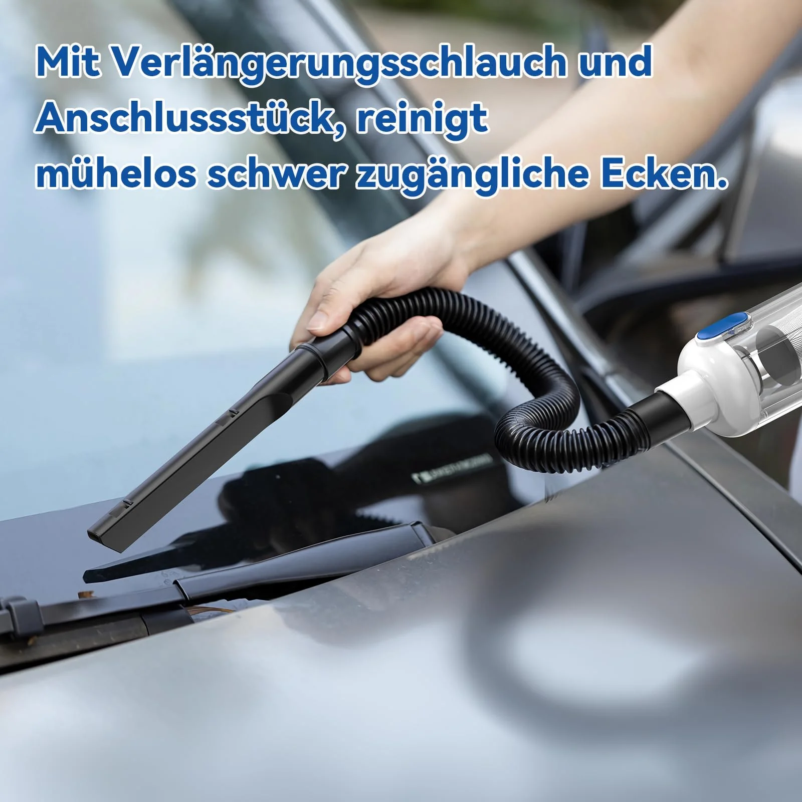 SIMWAL Auto Handstaubsauger Akku Kabellos - 9500PA stark tragbar Mini Staubsauger - 30Min Laufzeit USB aufladbar Autostaubsauger mit Waschbar HEPA Filter LED Beleuchtung für Haus, Küche, Büro - Image 2